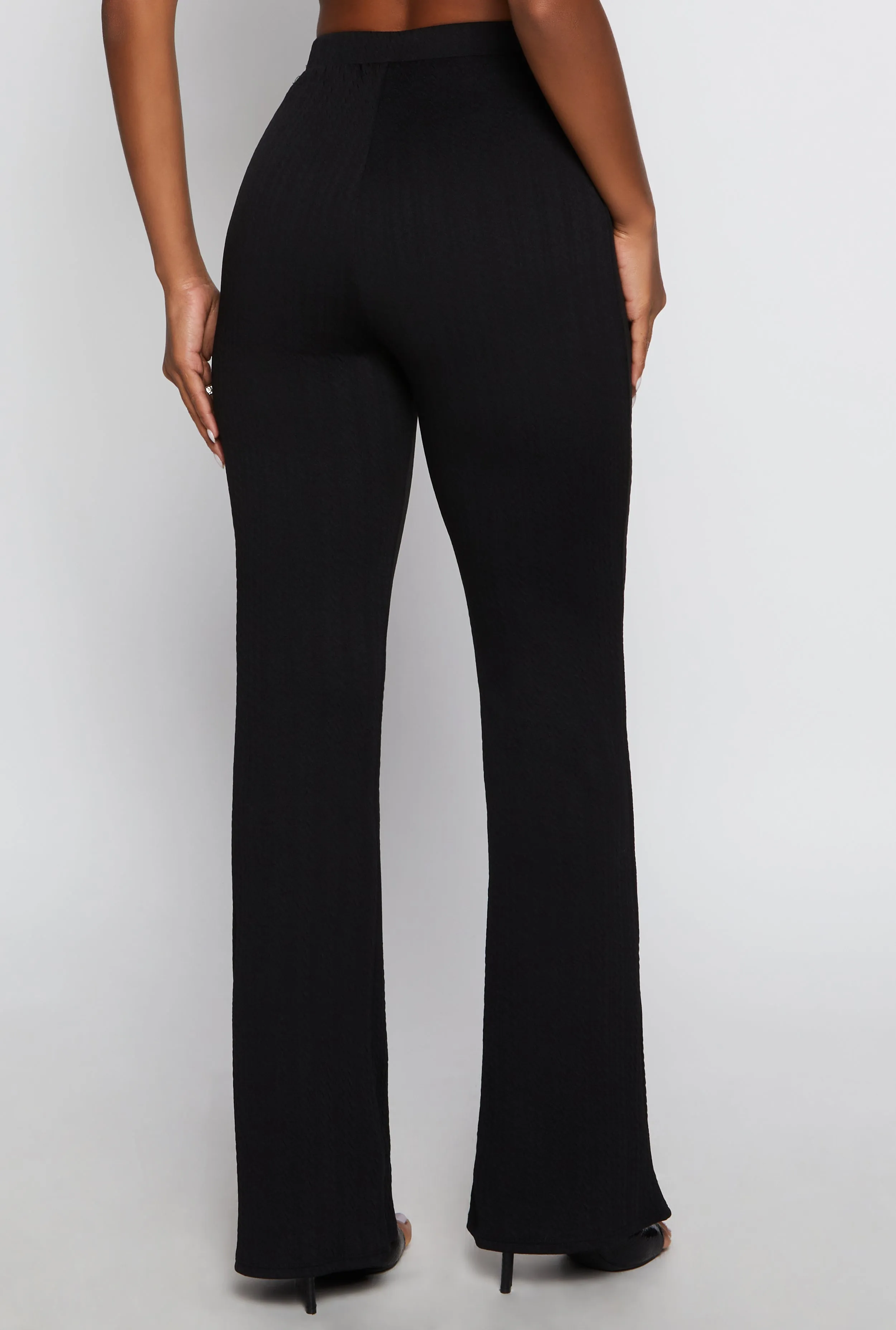 Textured Knit High Waist Flare Pants sold by Rainbow product image thumbnail 3