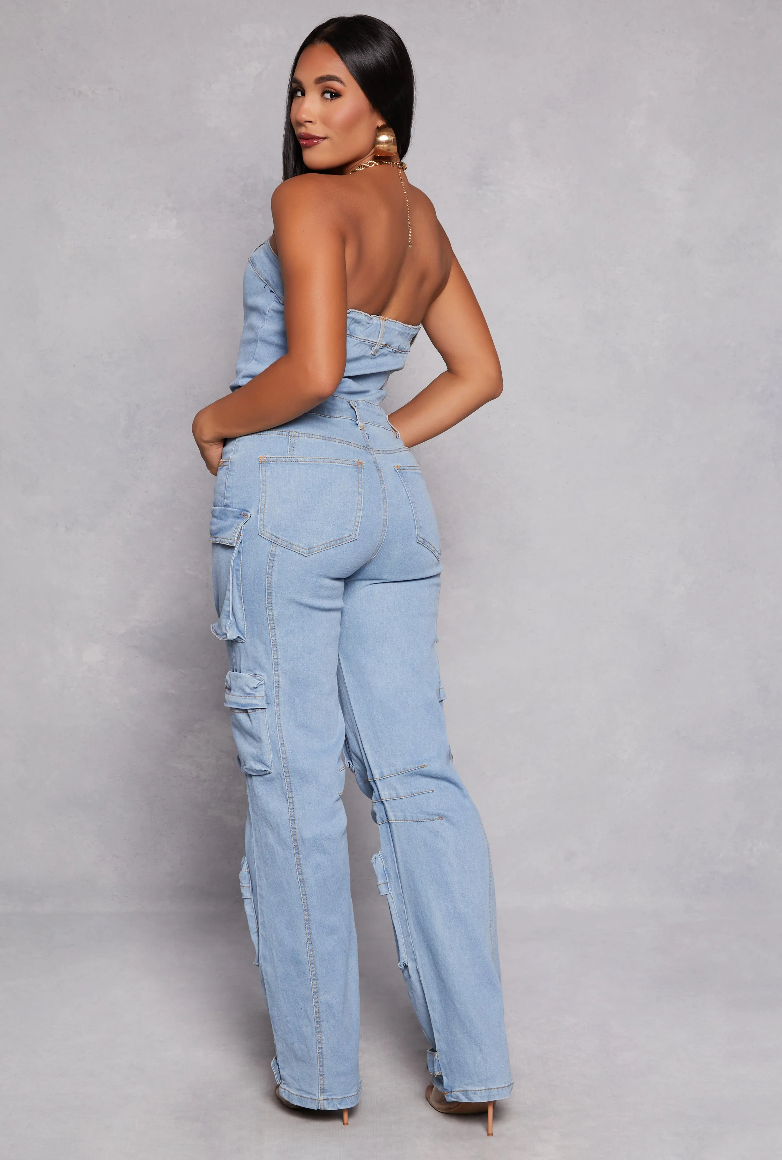 Daisy Denim Strapless Utility Jumpsuit sold by Rainbow product image thumbnail 3