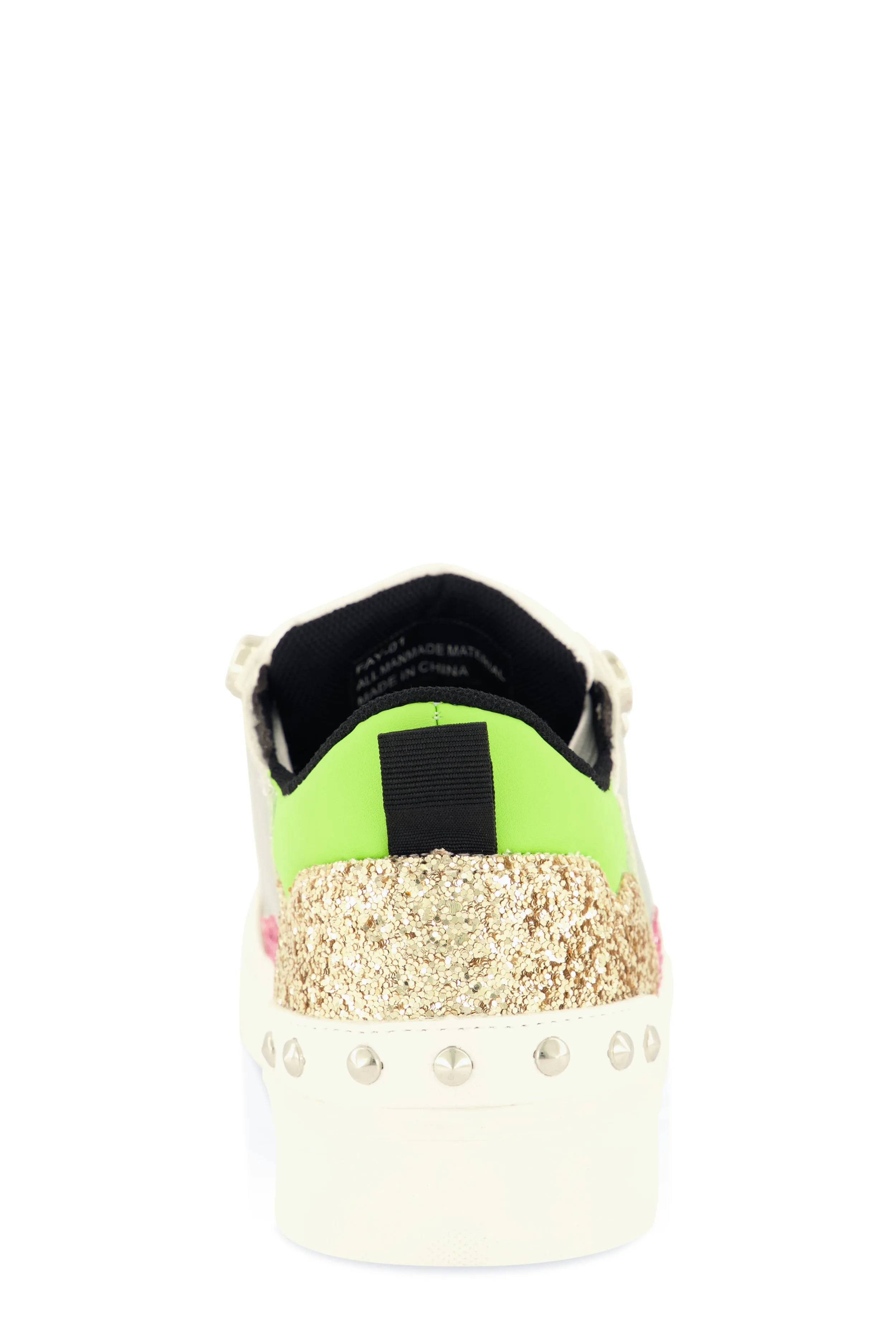 Rhinestone Detail Color Block Lace Up Sneakers sold by Rainbow product image thumbnail 3
