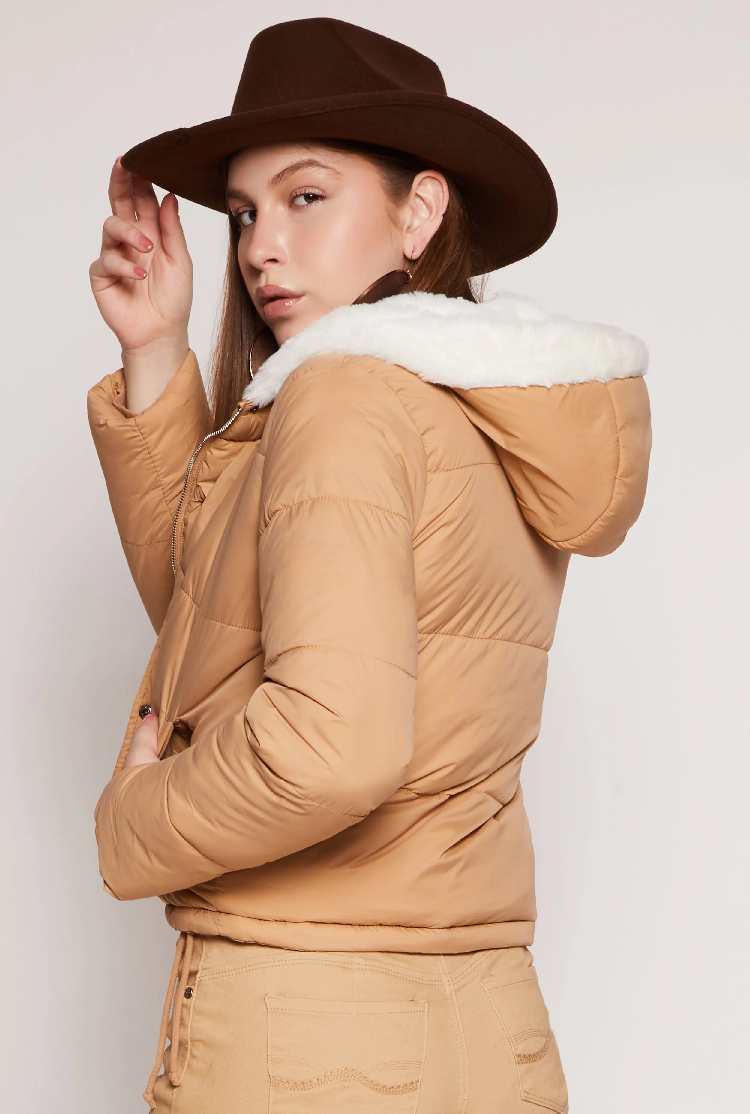 Faux Fur Lined Puffer Jacket sold by Rainbow product image thumbnail 3