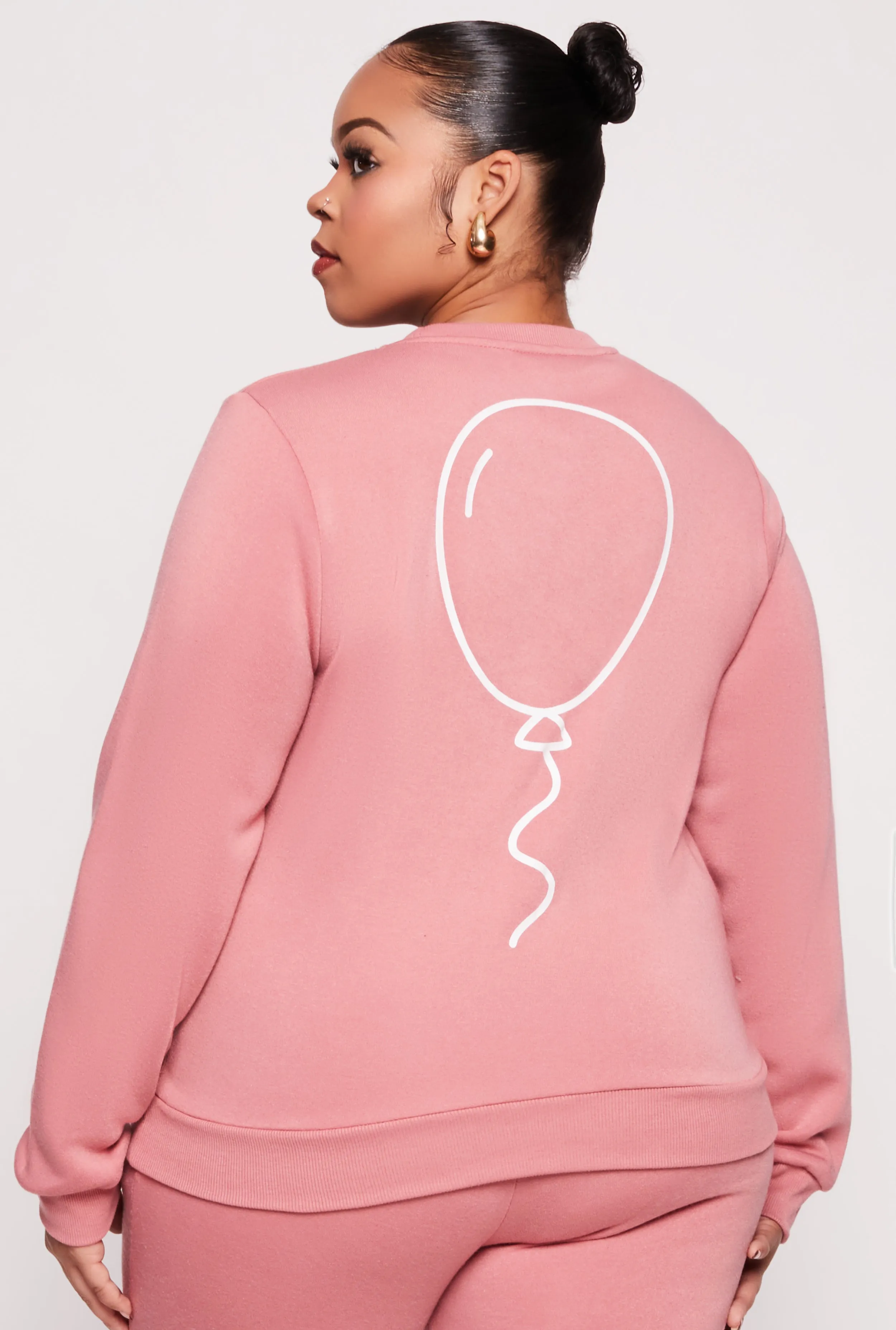 Plus Size Queene Puff Print Fleece Lined Sweatshirt sold by Rainbow product image thumbnail 3