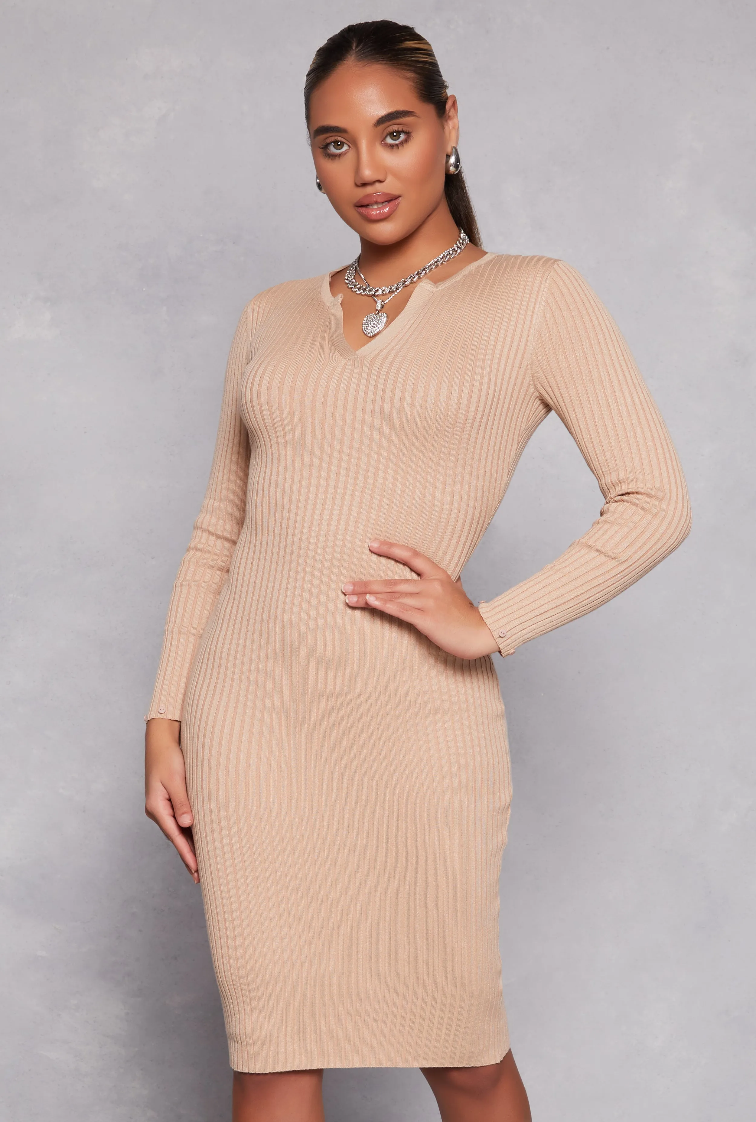 Almost Famous Faux Fur Collar Midi Dress sold by Rainbow product image thumbnail 3