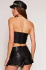 Haute Monde Faux Leather Cropped Corset Top sold by Rainbow