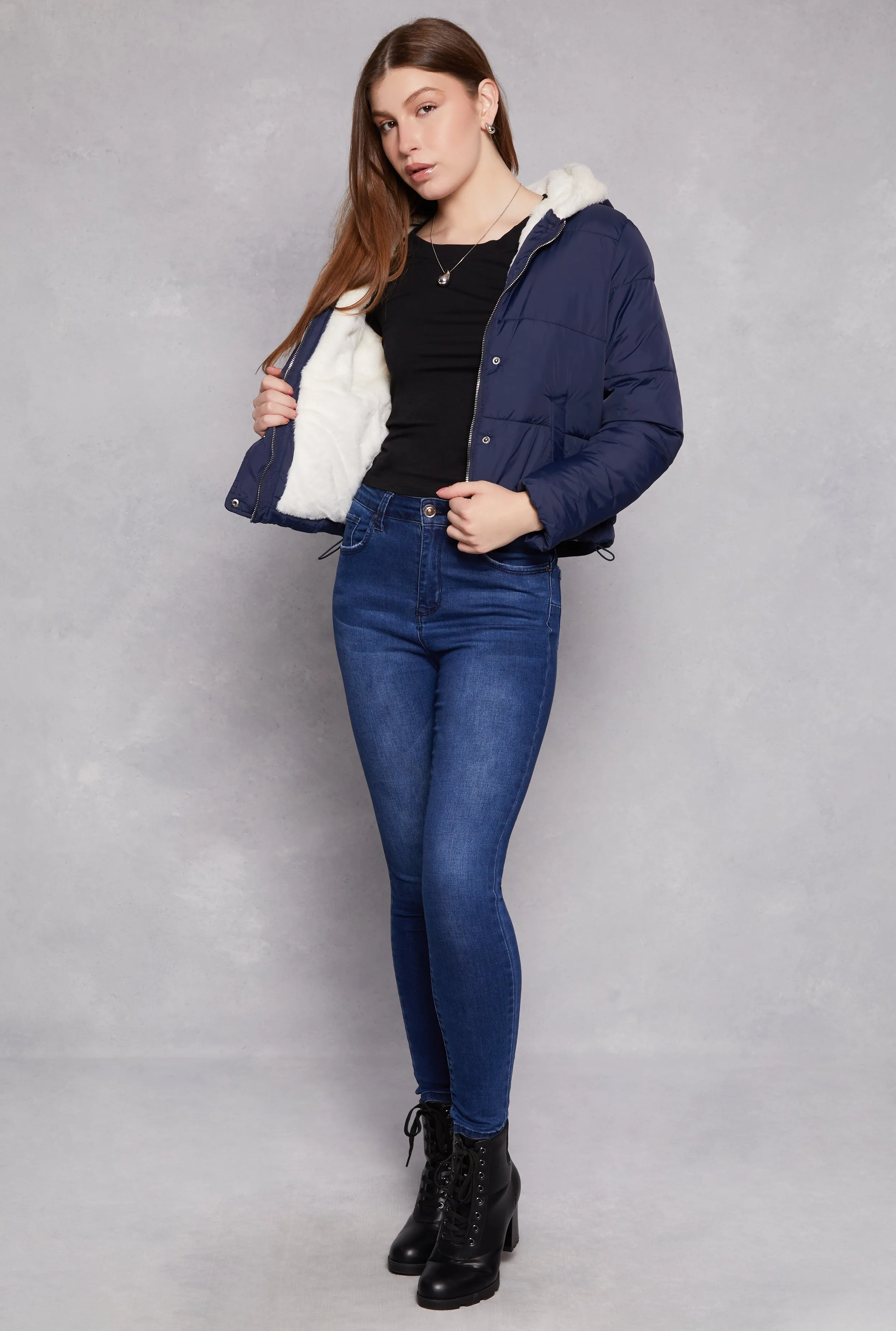 Faux Fur Lined Puffer Jacket sold by Rainbow product image thumbnail 2