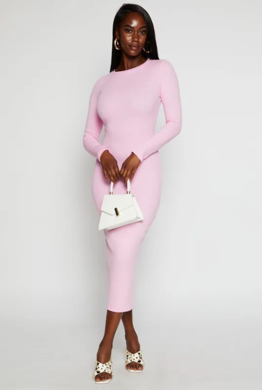 Daisy Ribbed Crew Neck Midi Dress sold by Rainbow