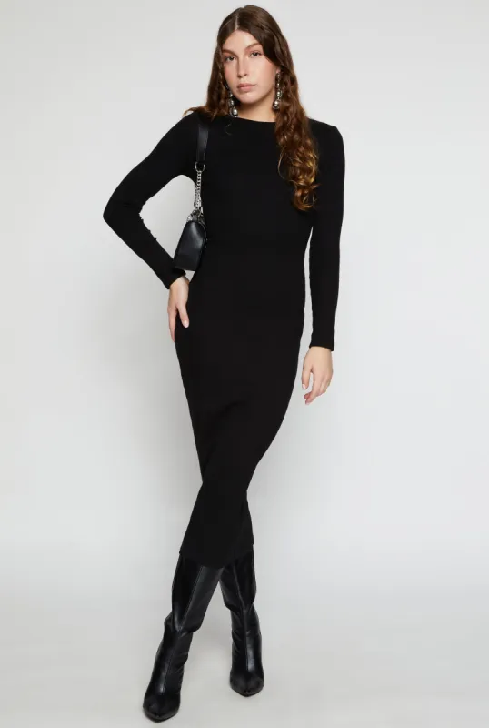 Daisy Ribbed Crew Neck Midi Dress sold by Rainbow