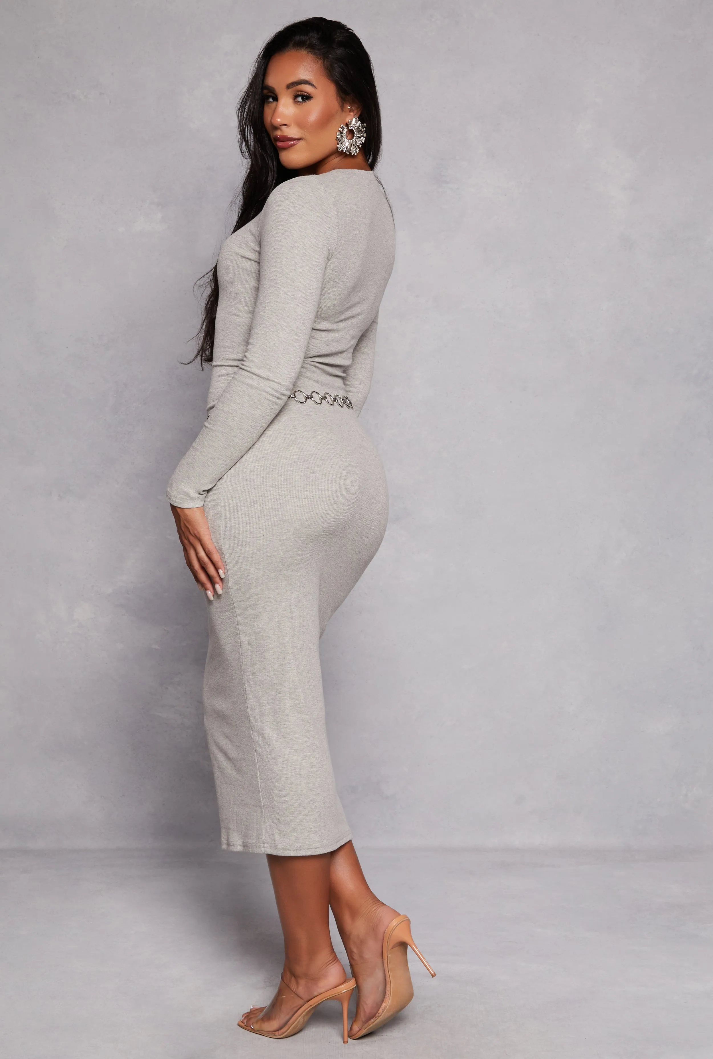 Daisy Ribbed Crew Neck Midi Dress sold by Rainbow product image thumbnail 3