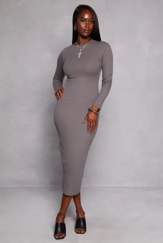 Daisy Ribbed Crew Neck Midi Dress sold by Rainbow