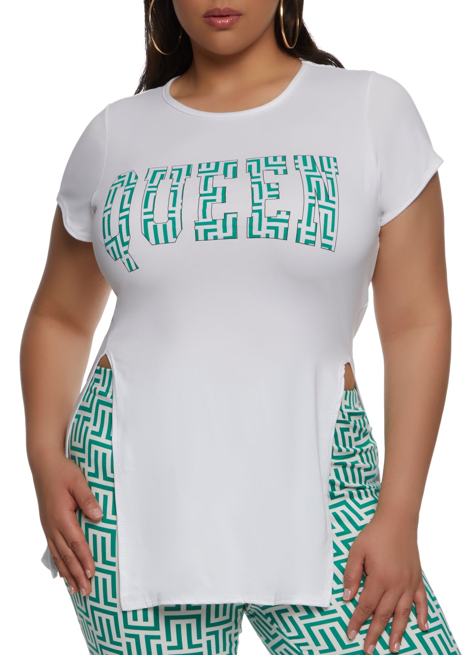 Plus Size Queen Graphic Tunic Tee sold by Rainbow