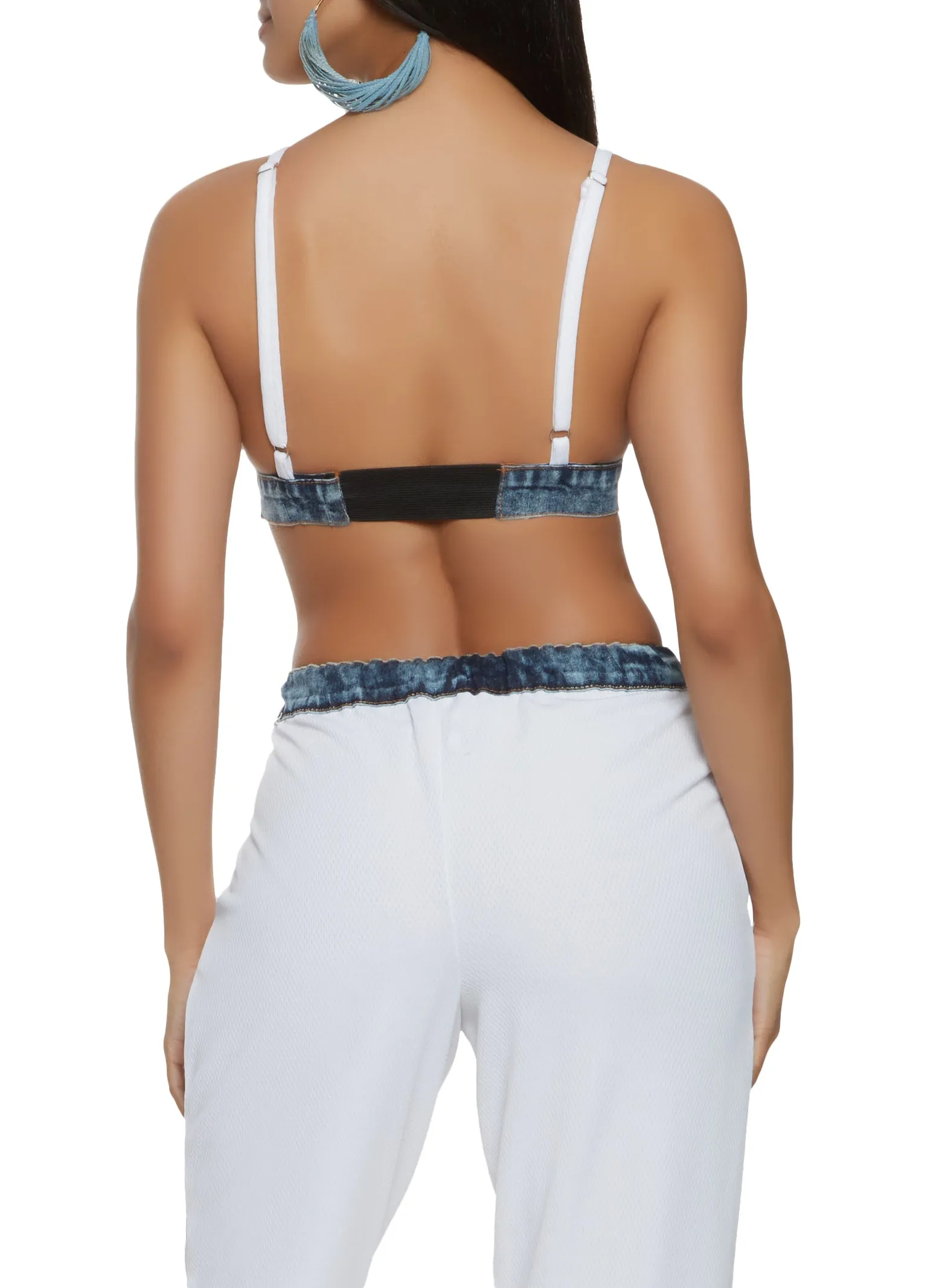 80 Denim Trim Jersey Mesh Bralette sold by Rainbow product image thumbnail 3