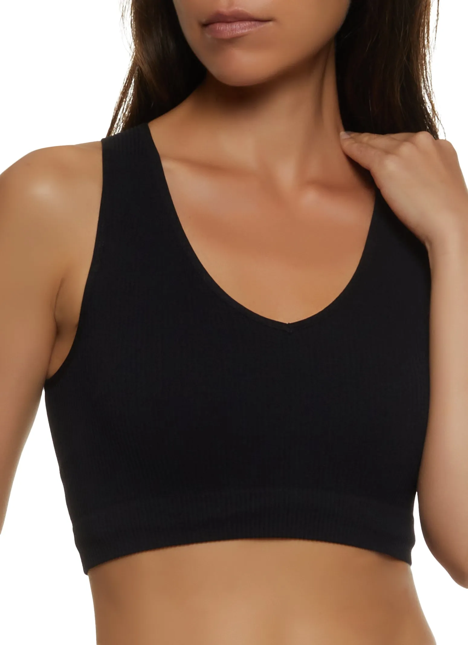 Seamless Compression Rib Cropped Tank Top sold by Rainbow