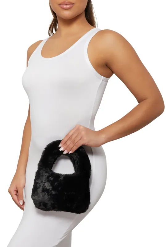 Faux Fur Mini Clutch Crossbody Bag sold by Rainbow
