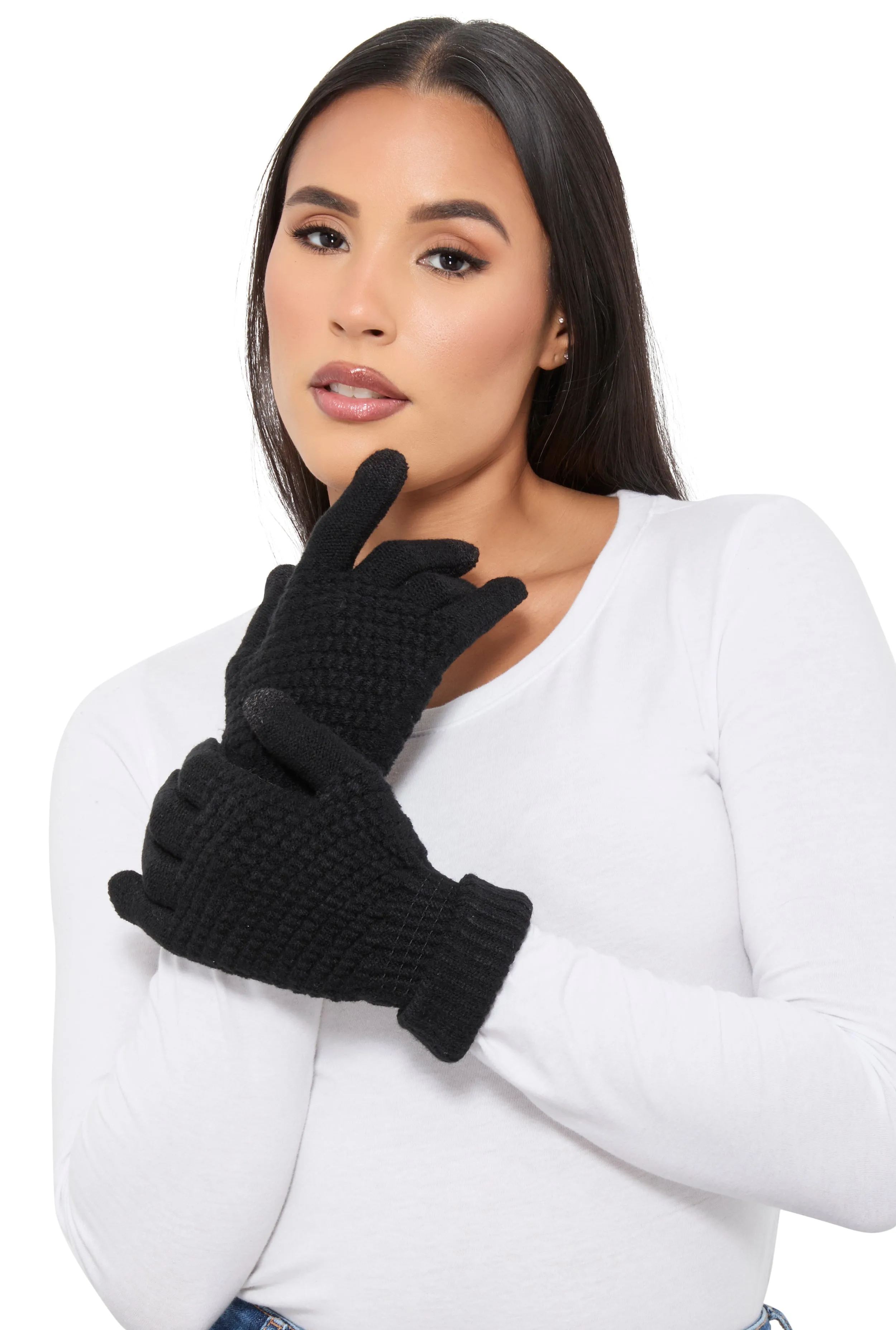 Textured Knit Texting Gloves sold by Rainbow