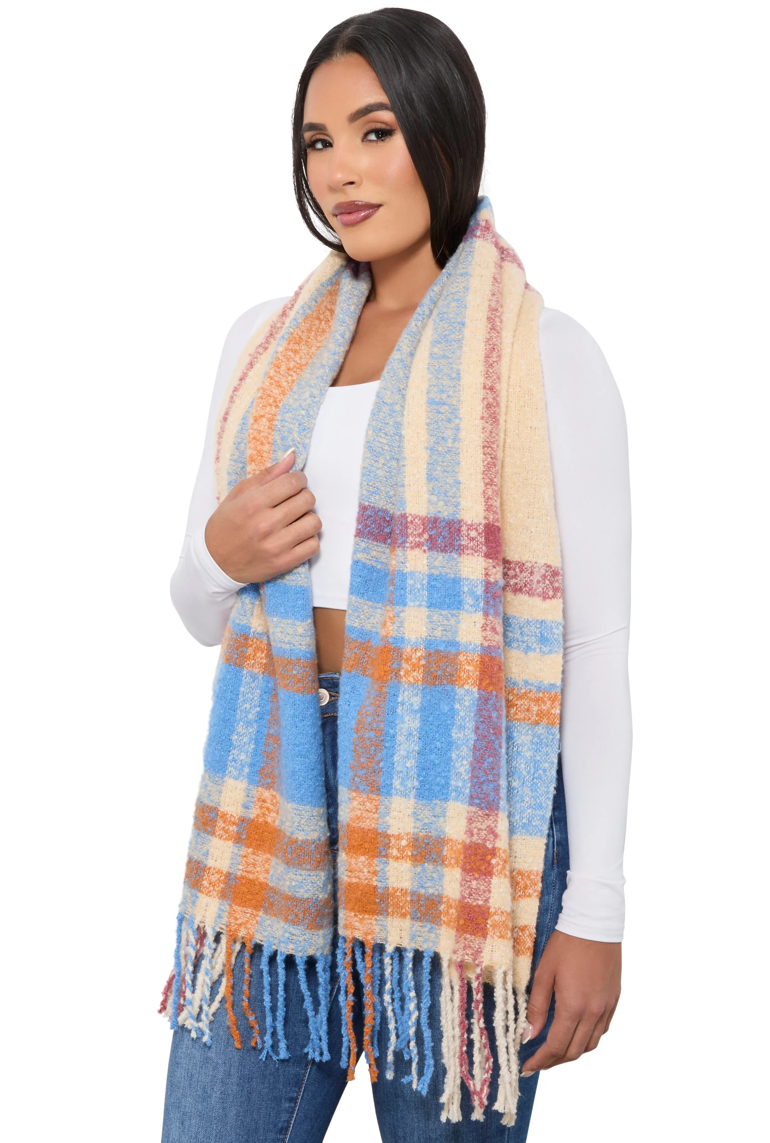 Boucle Plaid Scarf sold by Rainbow product image thumbnail 2