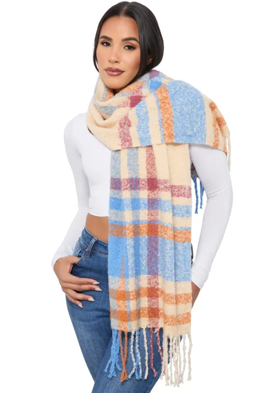 Boucle Plaid Scarf sold by Rainbow