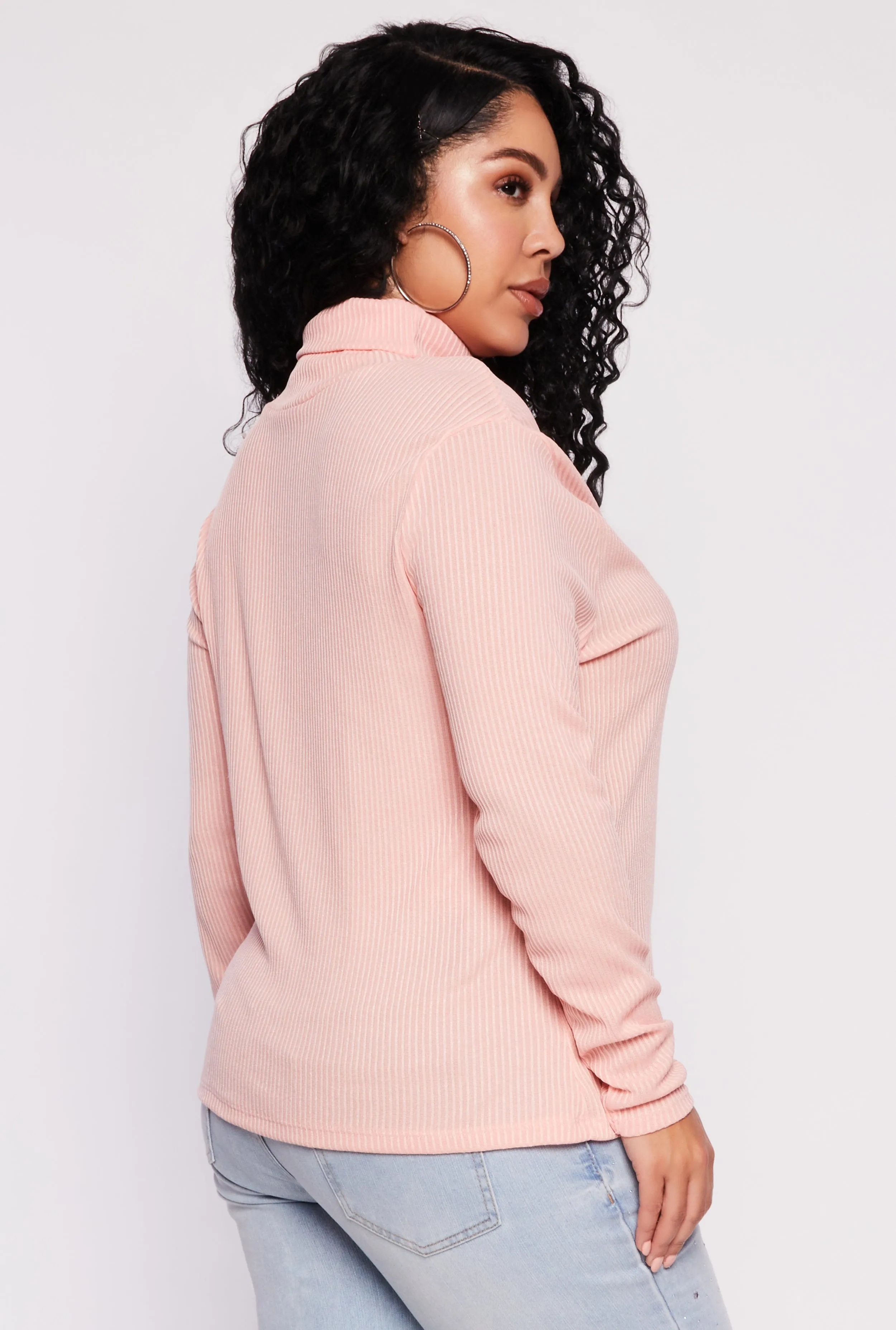 Plus Size Rib Knit Turtleneck Top sold by Rainbow product image thumbnail 3