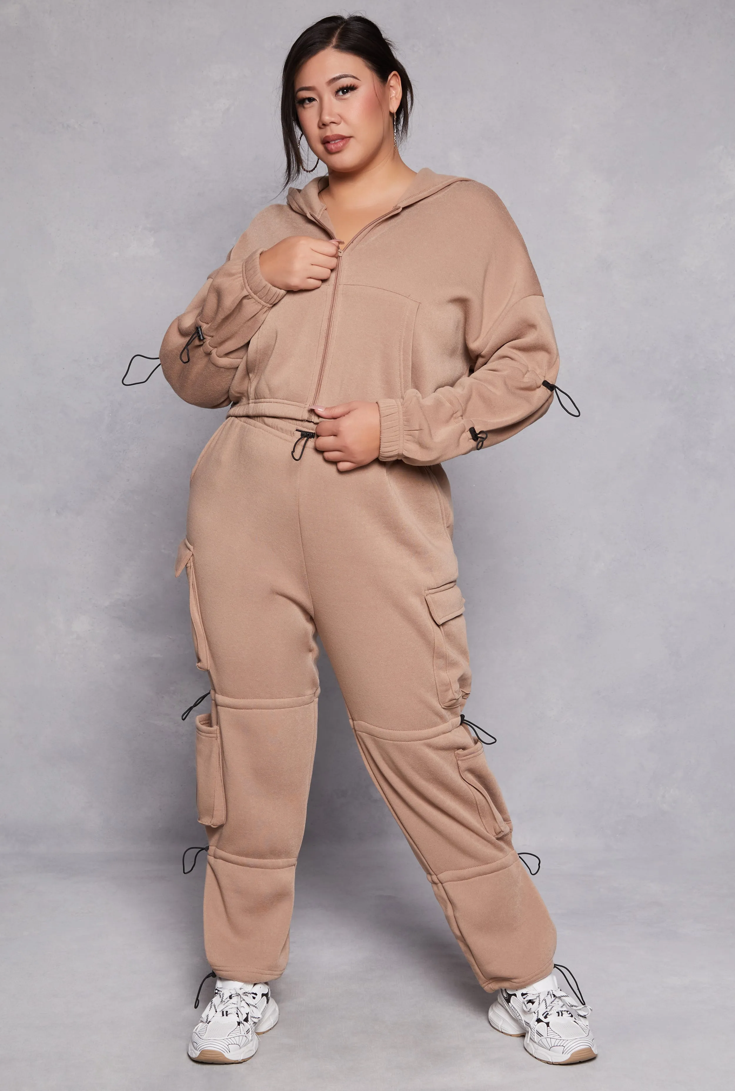 Plus Size Toggle Drawstring Cropped Hoodie sold by Rainbow product image thumbnail 2