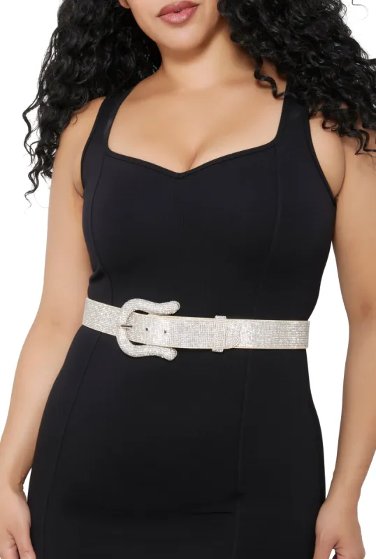 Plus Size Horseshoe Rhinestone Belt sold by Rainbow