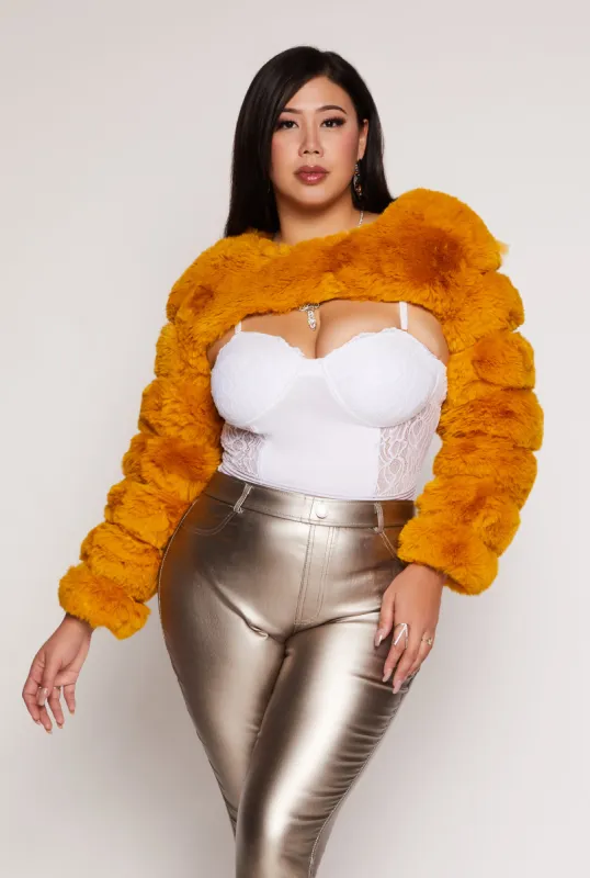 Plus Size Faux Fur Pullover Bolero Jacket sold by Rainbow