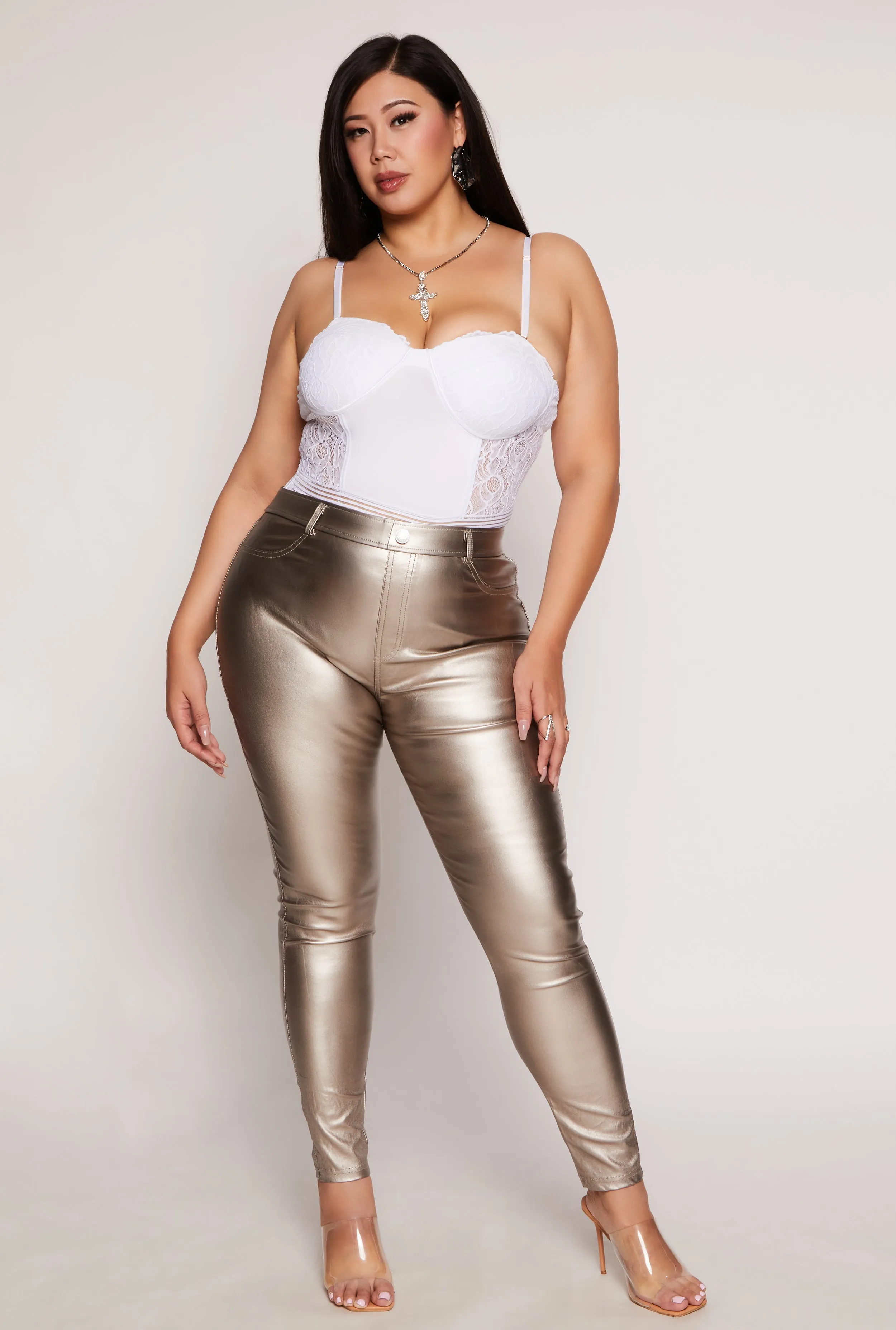 Plus Size Lace Detail Convertible Bustier Bodysuit sold by Rainbow product image thumbnail 2