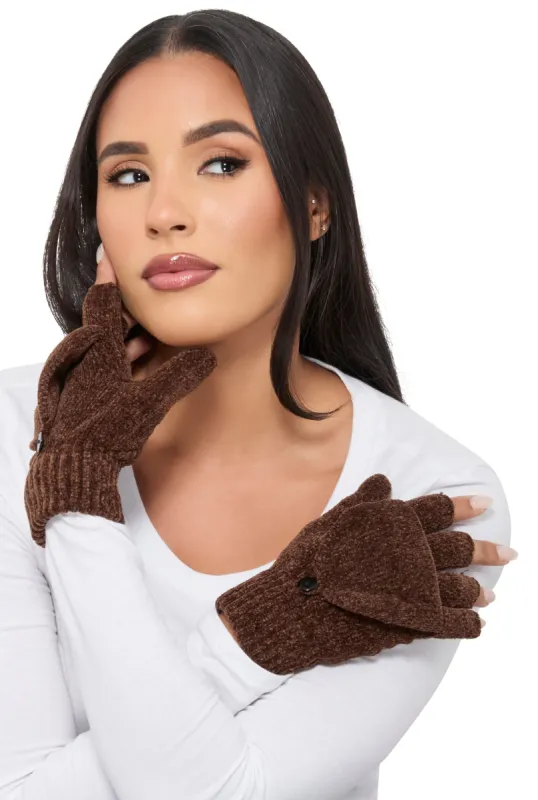 Chenille Convertible Fingerless Mittens sold by Rainbow