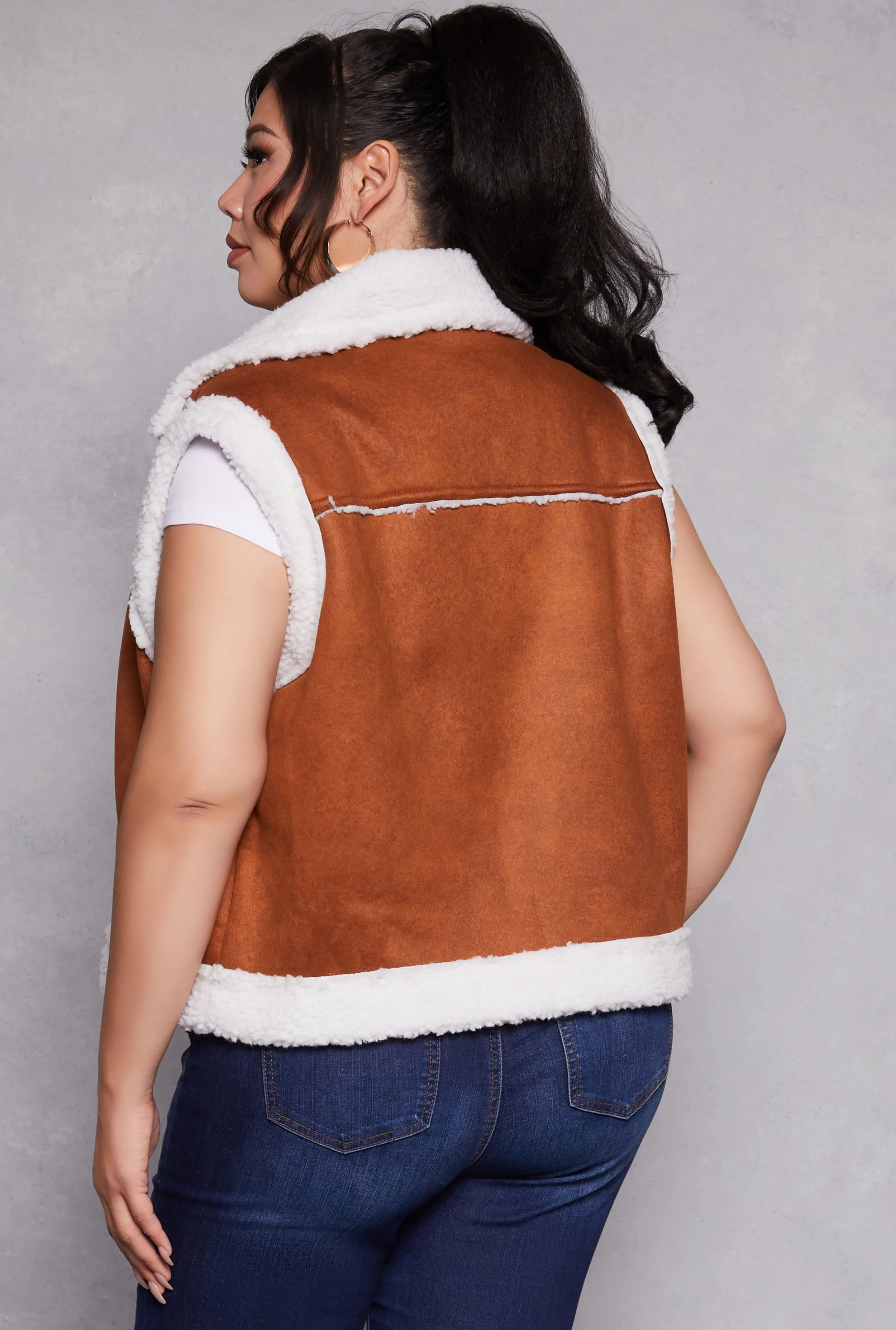 Plus Size Almost Famous Faux Suede Vest sold by Rainbow product image thumbnail 3