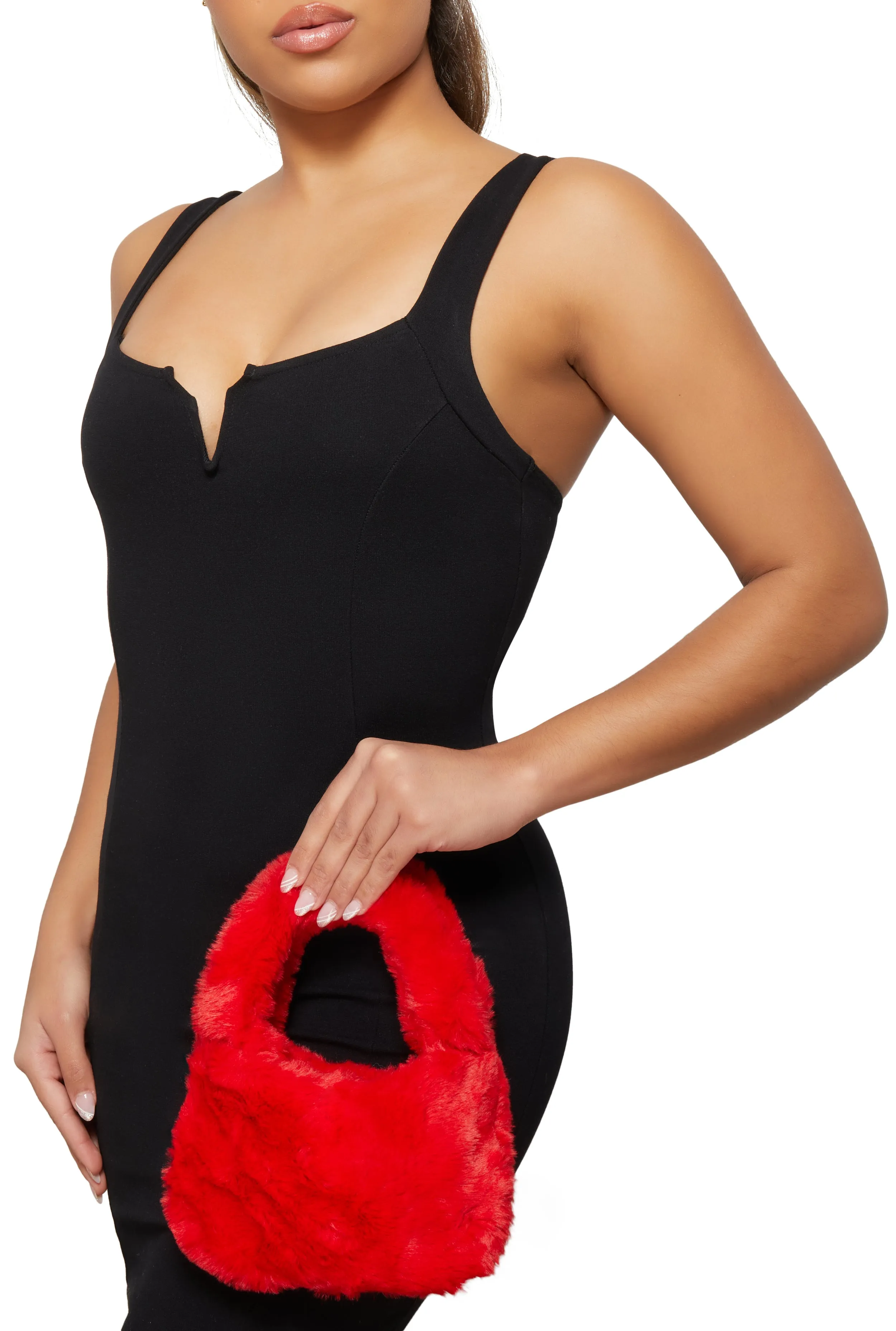 Faux Fur Mini Clutch Crossbody Bag sold by Rainbow