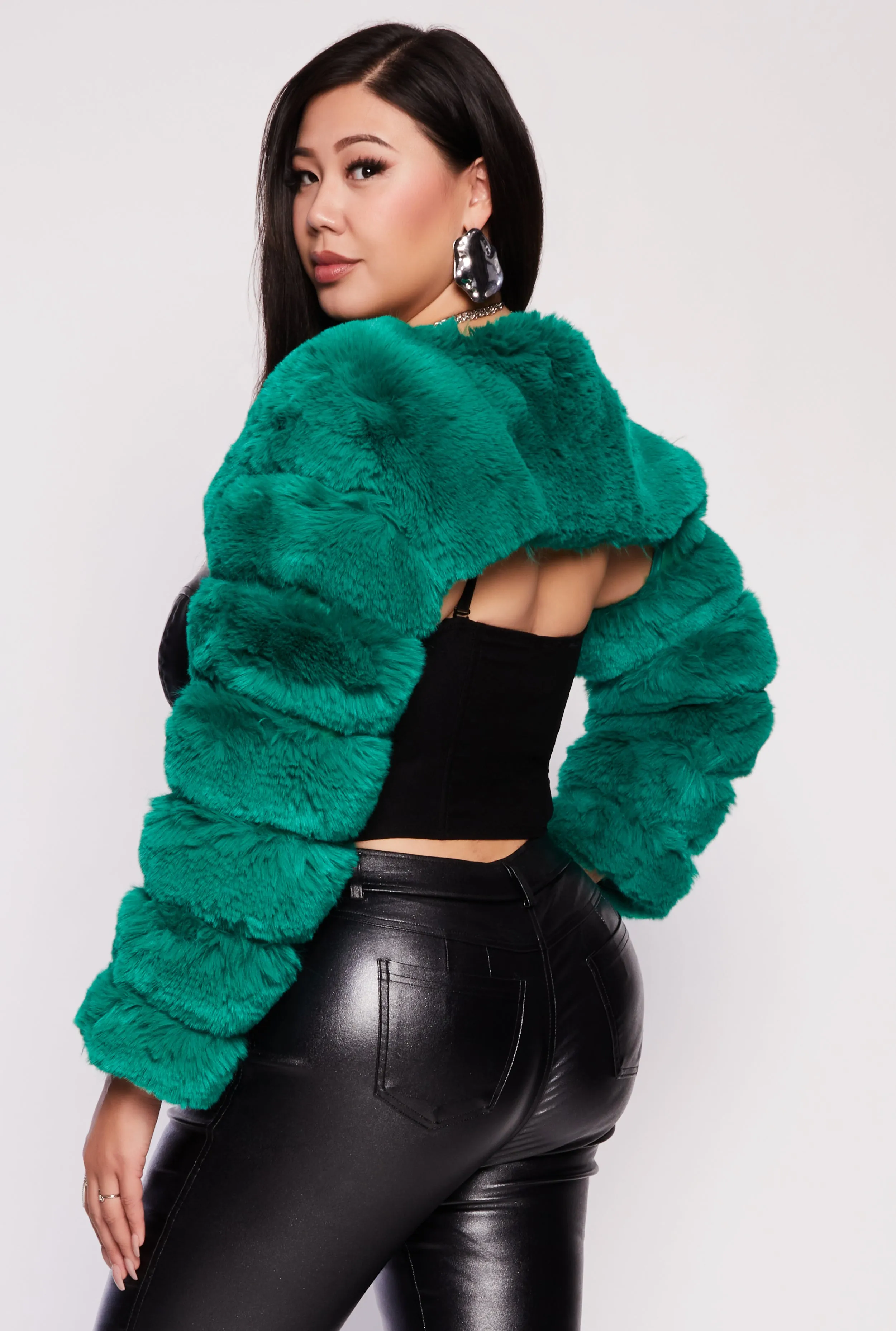 Plus Size Faux Fur Pullover Bolero Jacket sold by Rainbow product image thumbnail 3