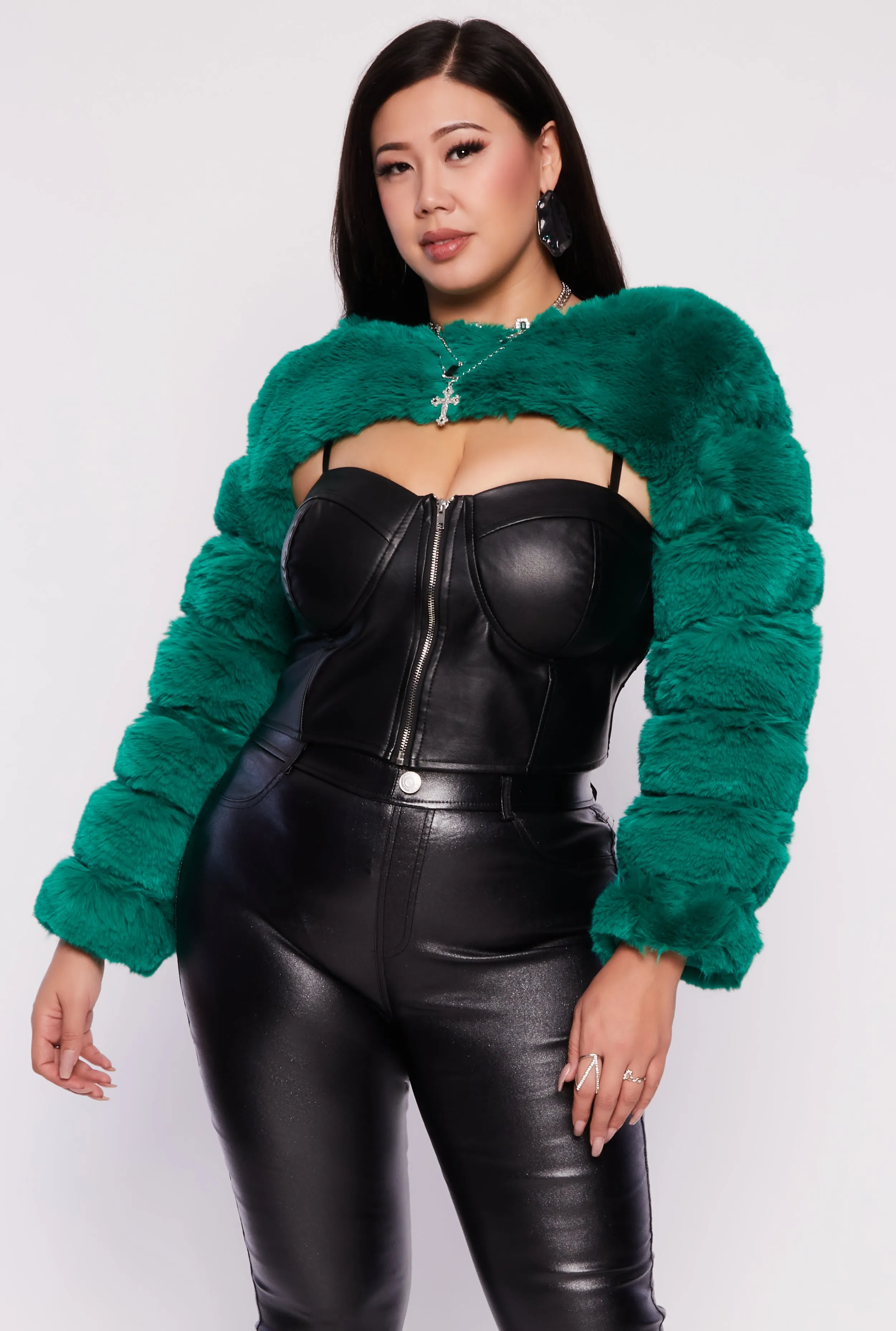 Plus Size Faux Fur Pullover Bolero Jacket sold by Rainbow