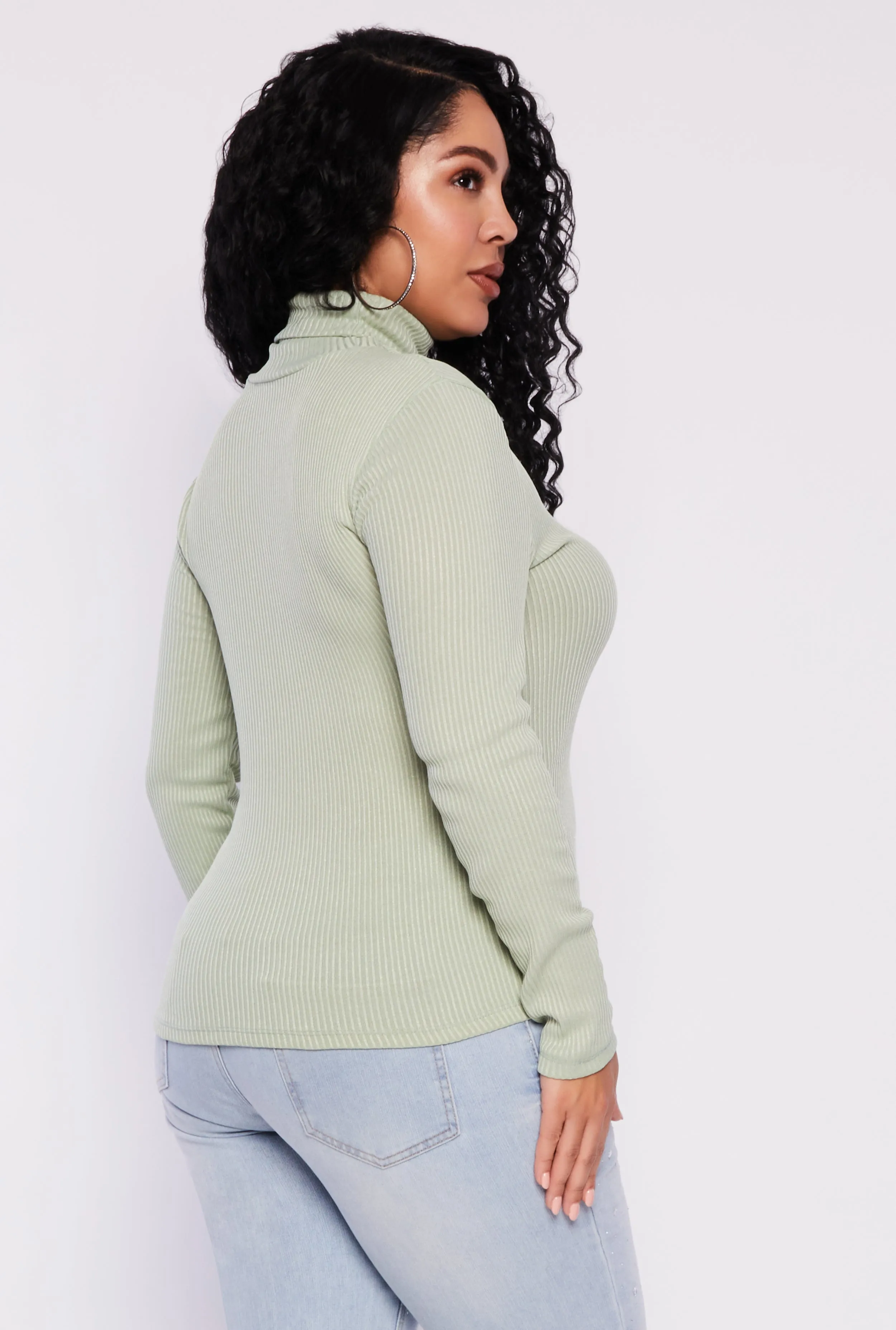 Plus Size Rib Knit Turtleneck Top sold by Rainbow product image thumbnail 3
