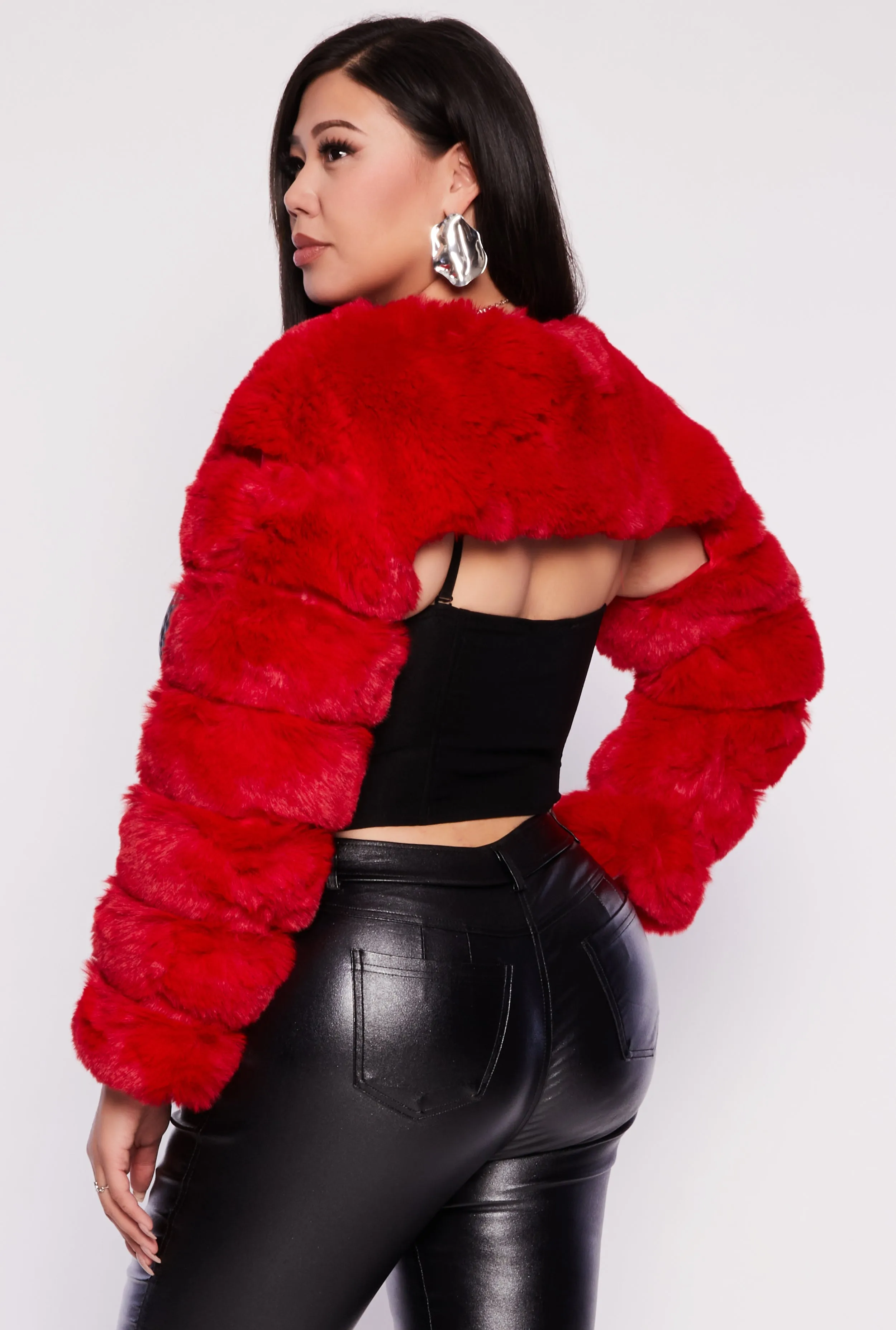 Plus Size Faux Fur Pullover Bolero Jacket sold by Rainbow product image thumbnail 3