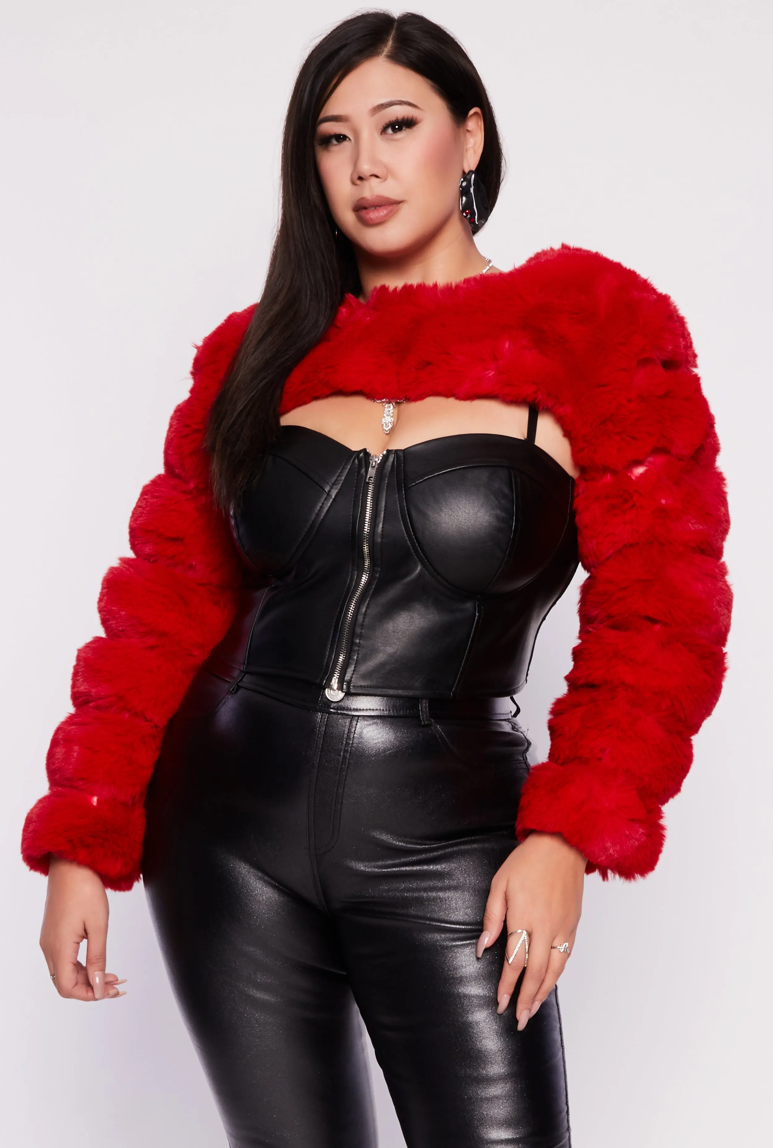 Plus Size Faux Fur Pullover Bolero Jacket sold by Rainbow