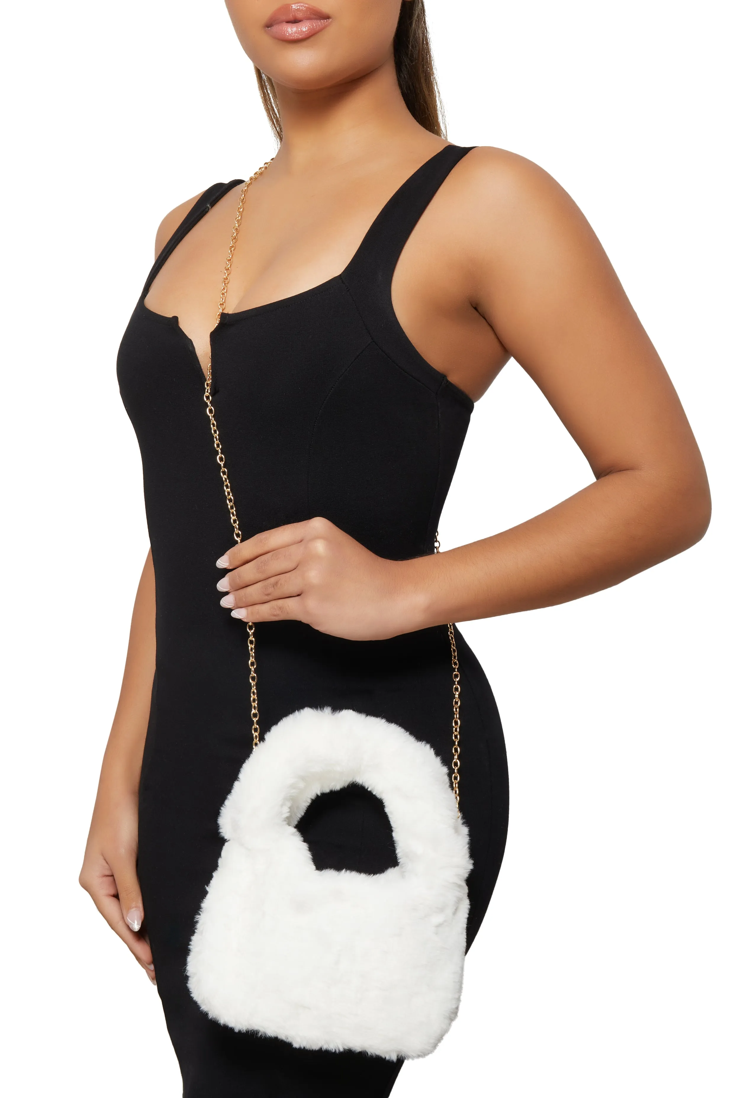 Faux Fur Mini Clutch Crossbody Bag sold by Rainbow product image thumbnail 2