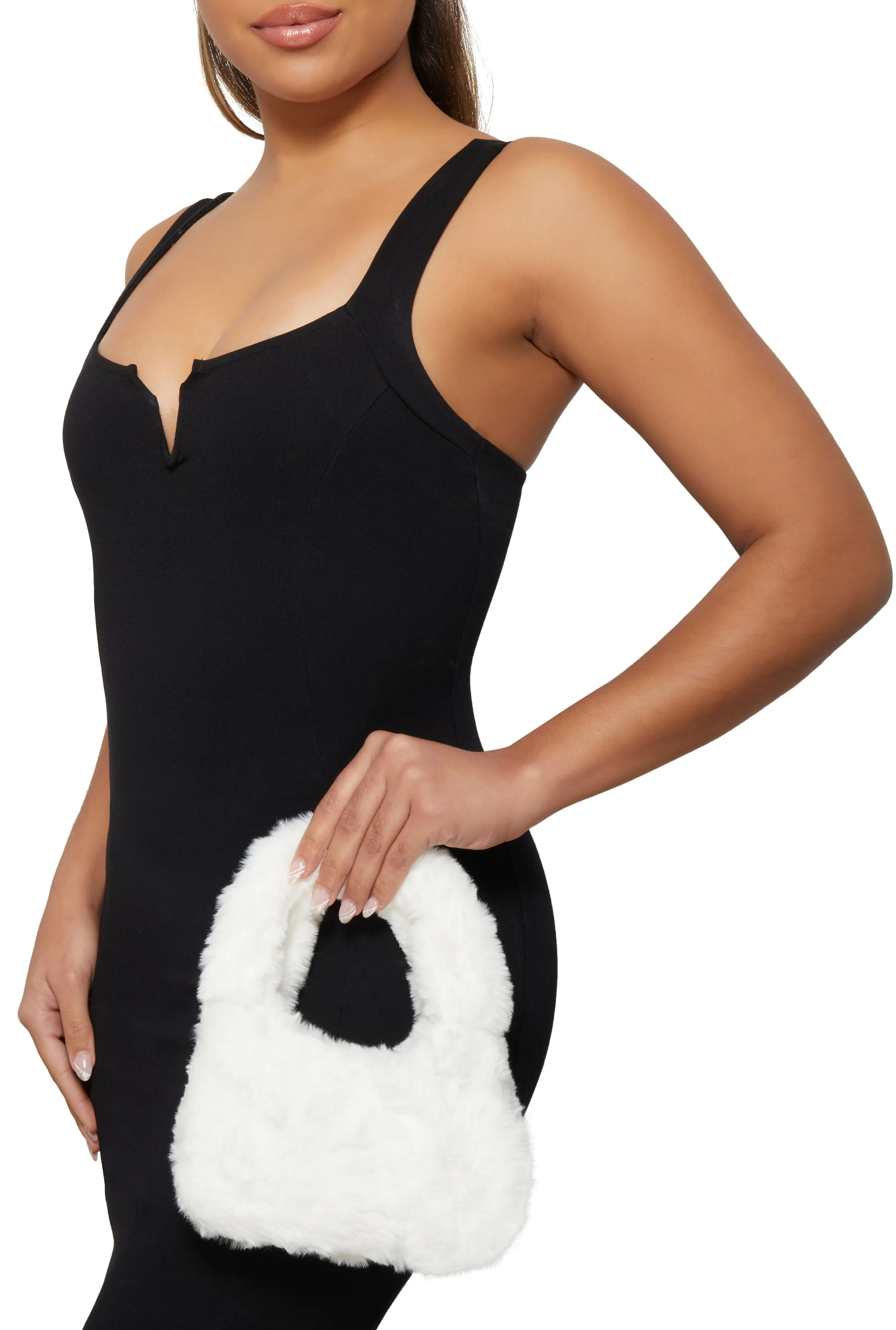 Faux Fur Mini Clutch Crossbody Bag sold by Rainbow