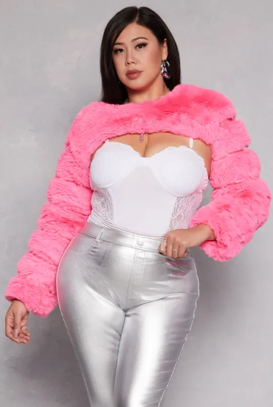 Plus Size Faux Fur Pullover Bolero Jacket sold by Rainbow
