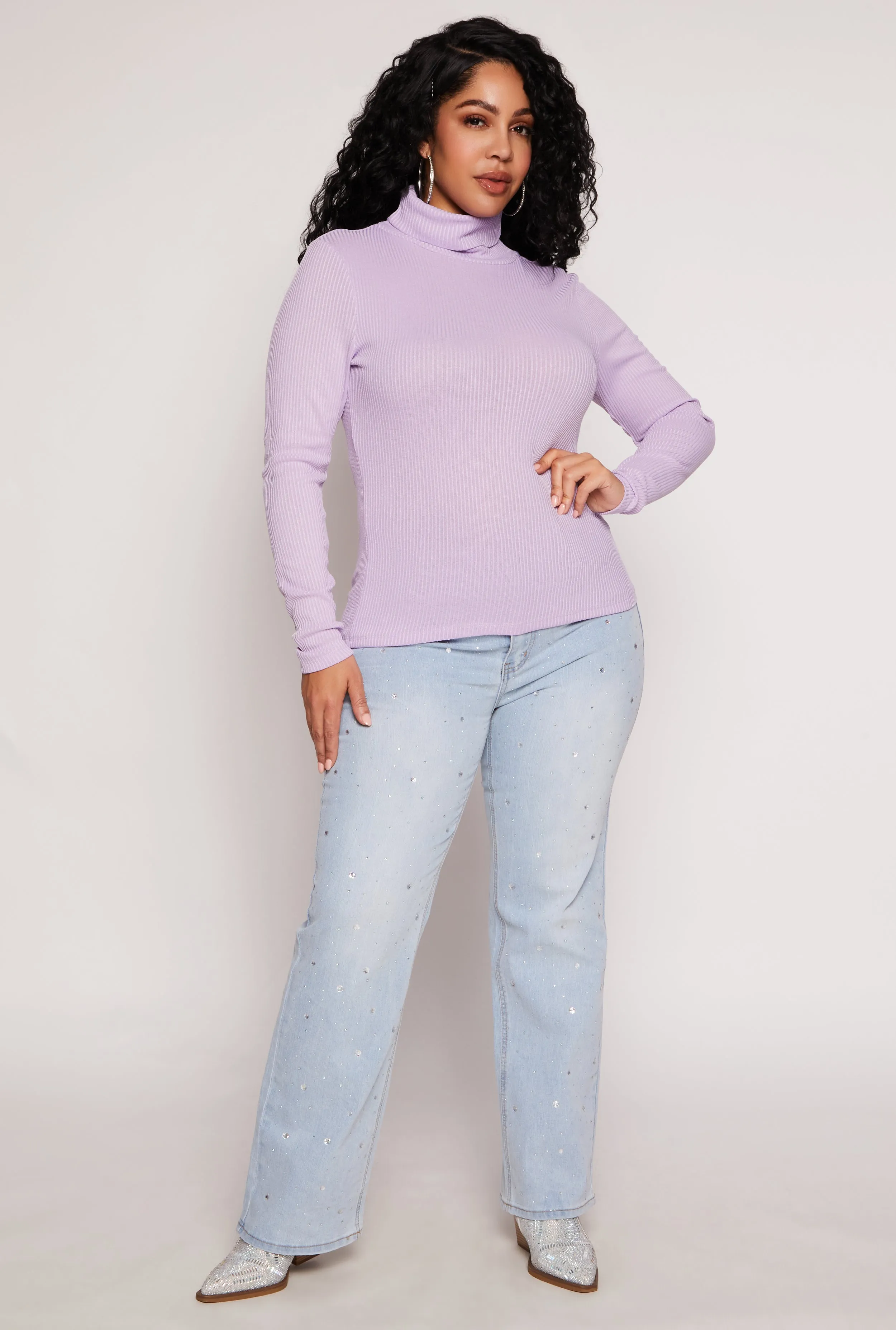 Plus Size Rib Knit Turtleneck Top sold by Rainbow product image thumbnail 2