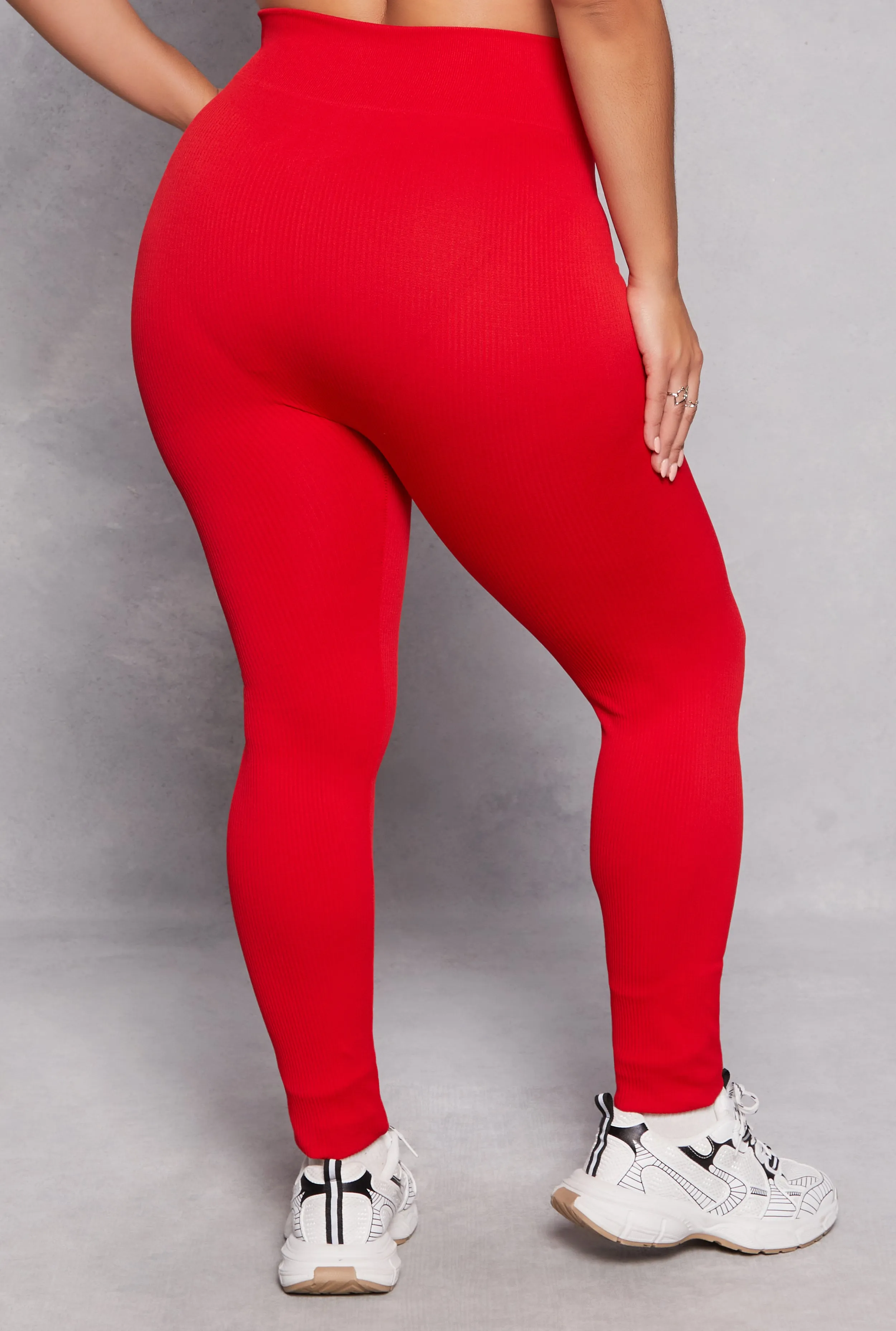 Plus Size Drawstring Detail High Waist Leggings sold by Rainbow product image thumbnail 3