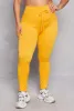 Plus Size Drawstring Detail High Waist Leggings sold by Rainbow