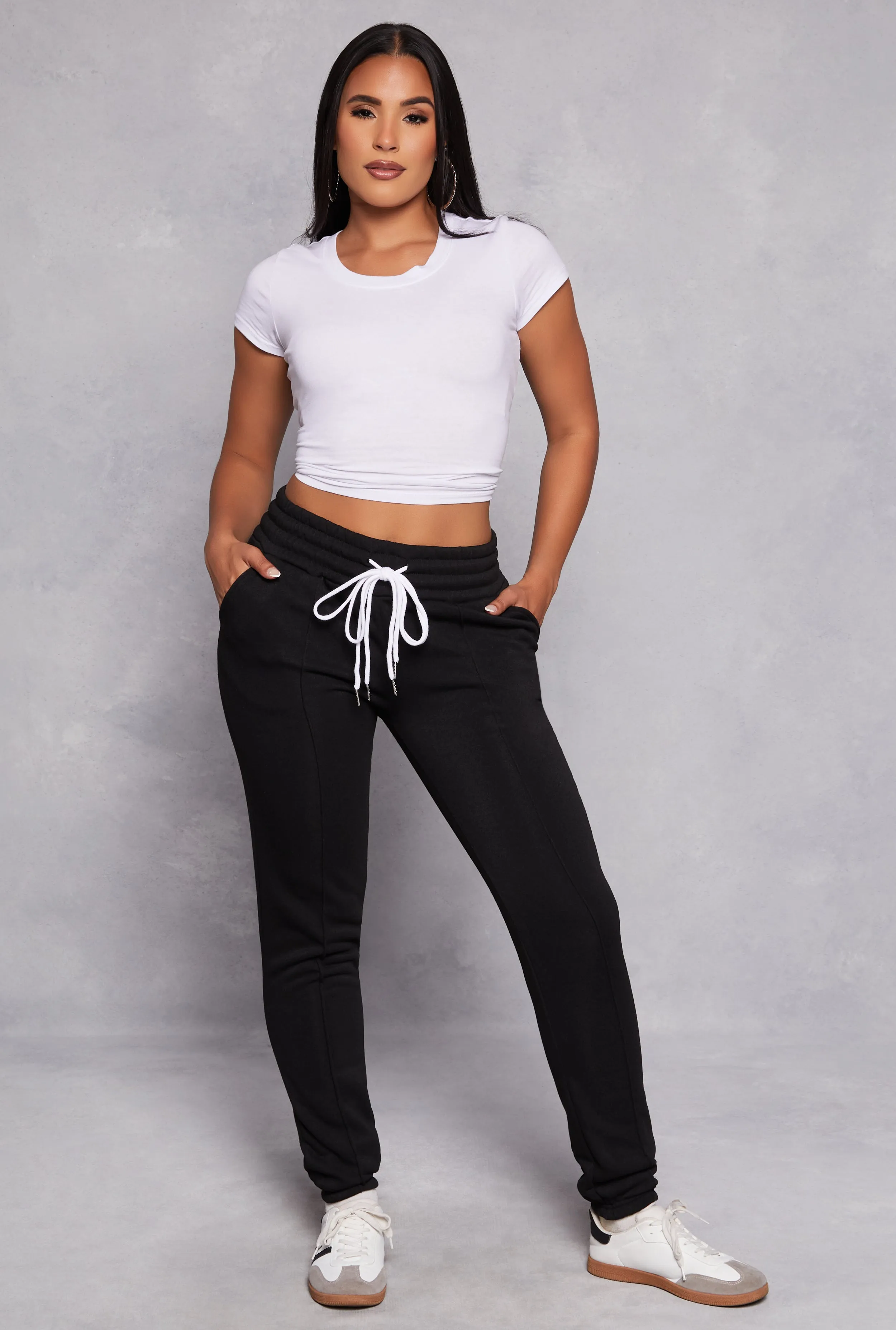 Double Drawstring Waist Pintuck Sweatpants sold by Rainbow