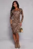 Leopard Print Scoop Neck T Shirt Dress sold by Rainbow