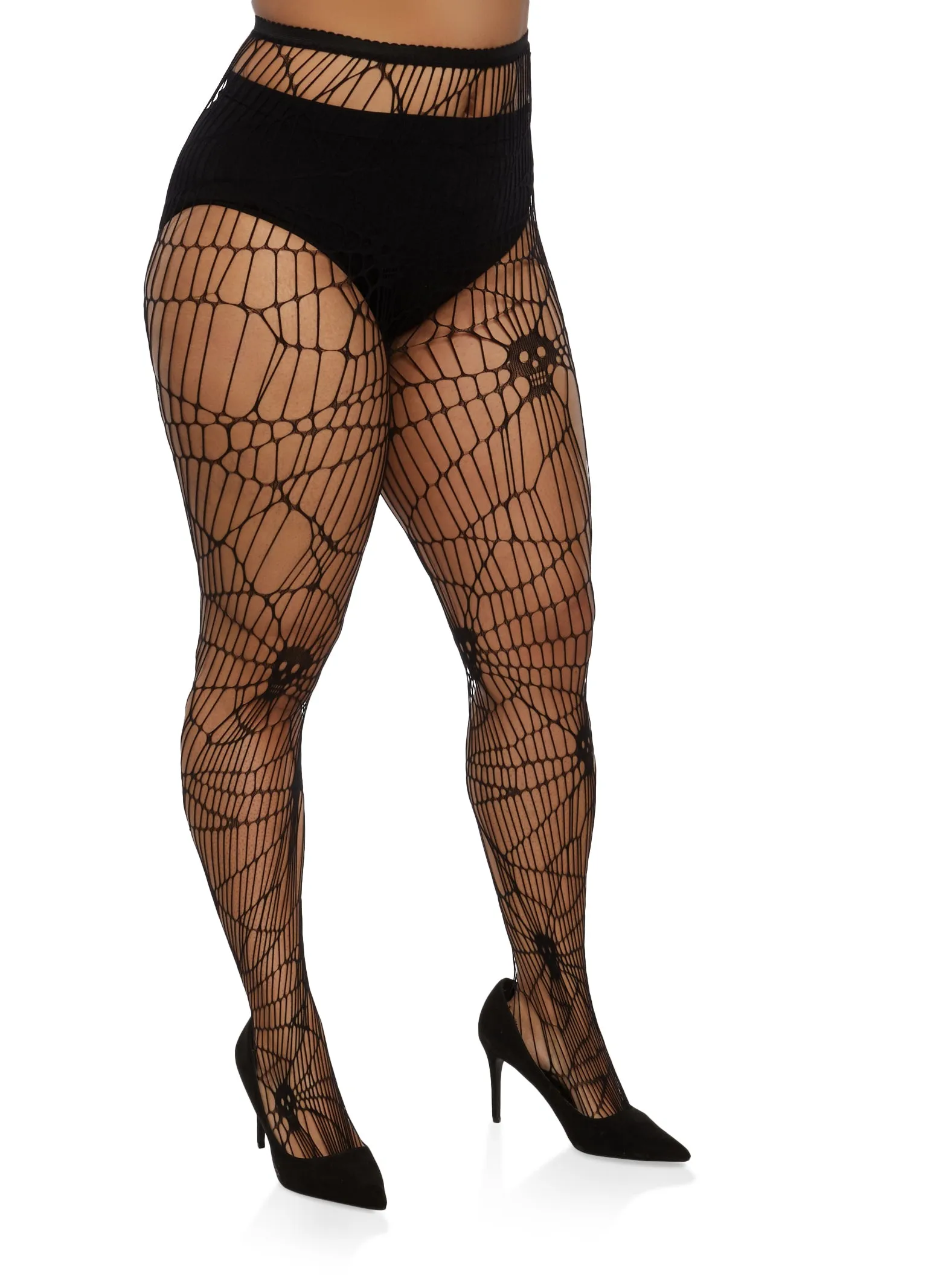 Plus Size High Waist Fishnet Tights sold by Rainbow