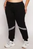Plus Size Varsity Stripe Detail Joggers sold by Rainbow