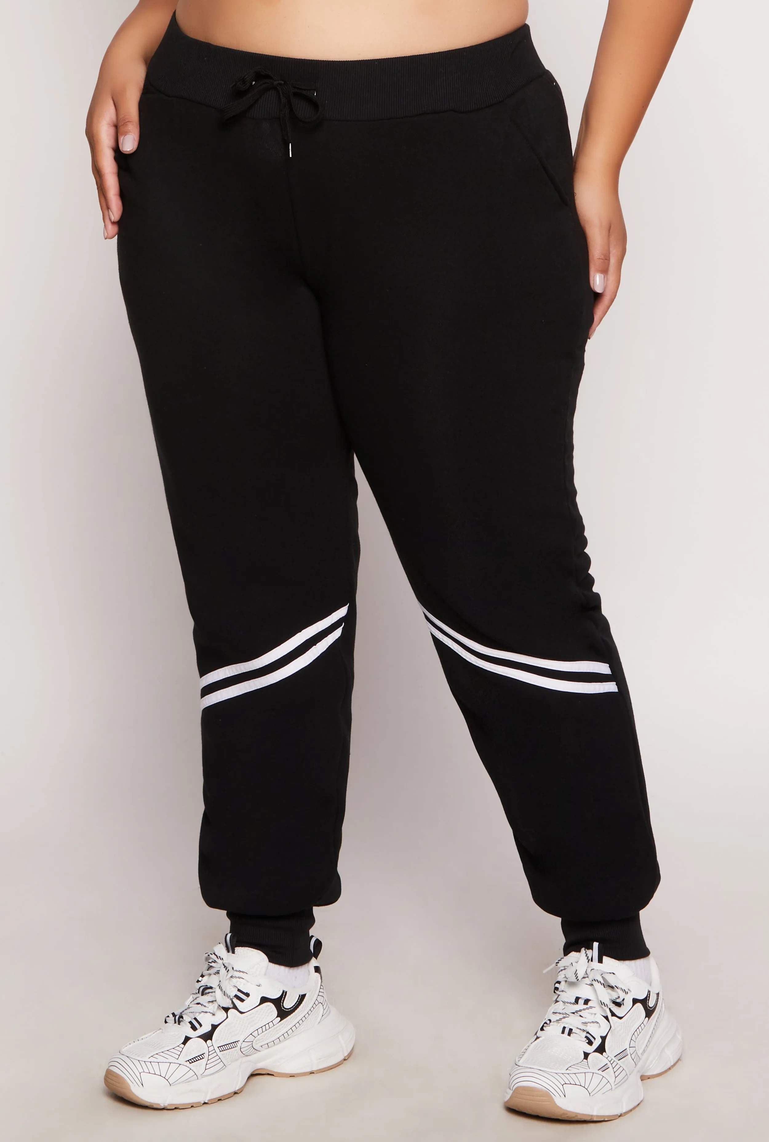 Plus Size Varsity Stripe Detail Joggers sold by Rainbow product image thumbnail 2