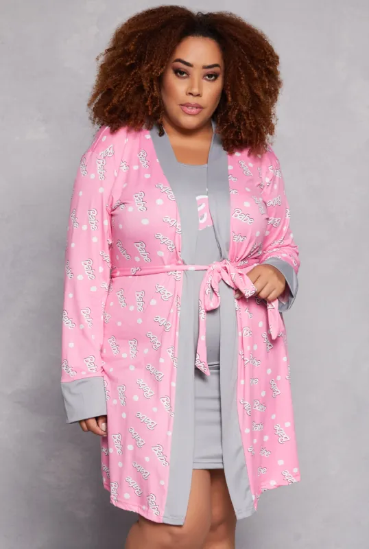 Plus Size Babe Cami Nightgown and Robe sold by Rainbow