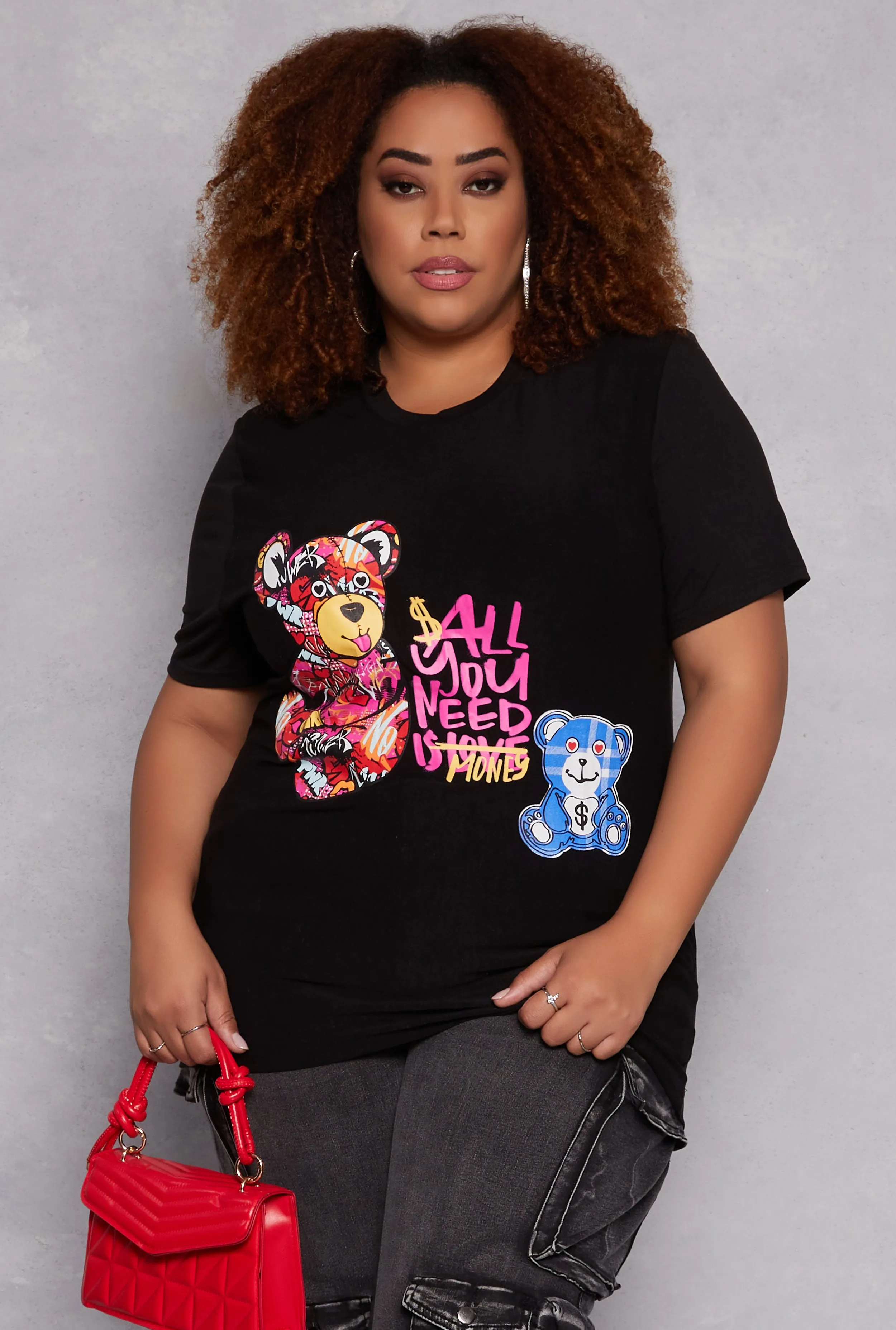 Plus Size All You Need Is Money Graphic Tee sold by Rainbow
