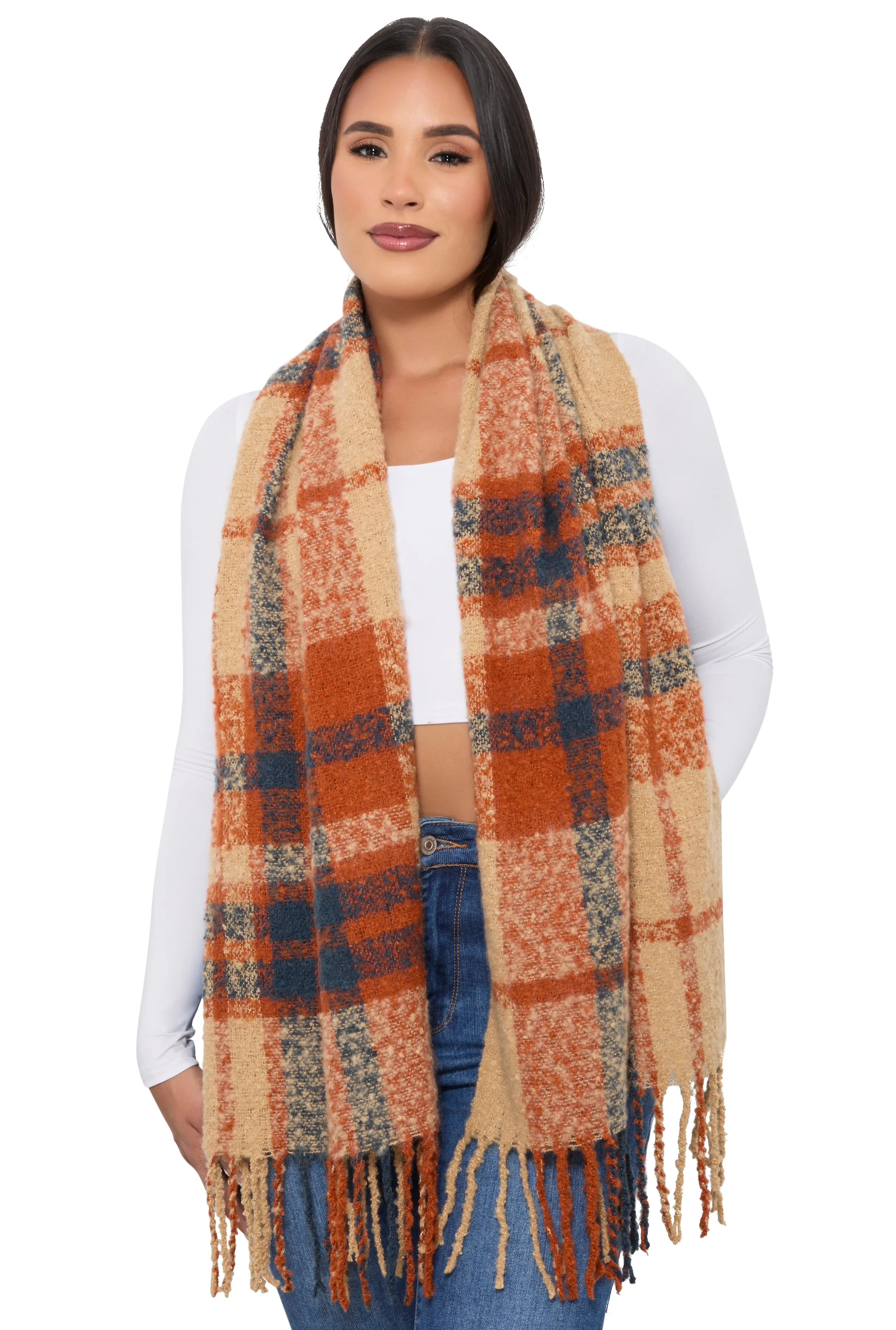 Boucle Plaid Scarf sold by Rainbow product image thumbnail 2