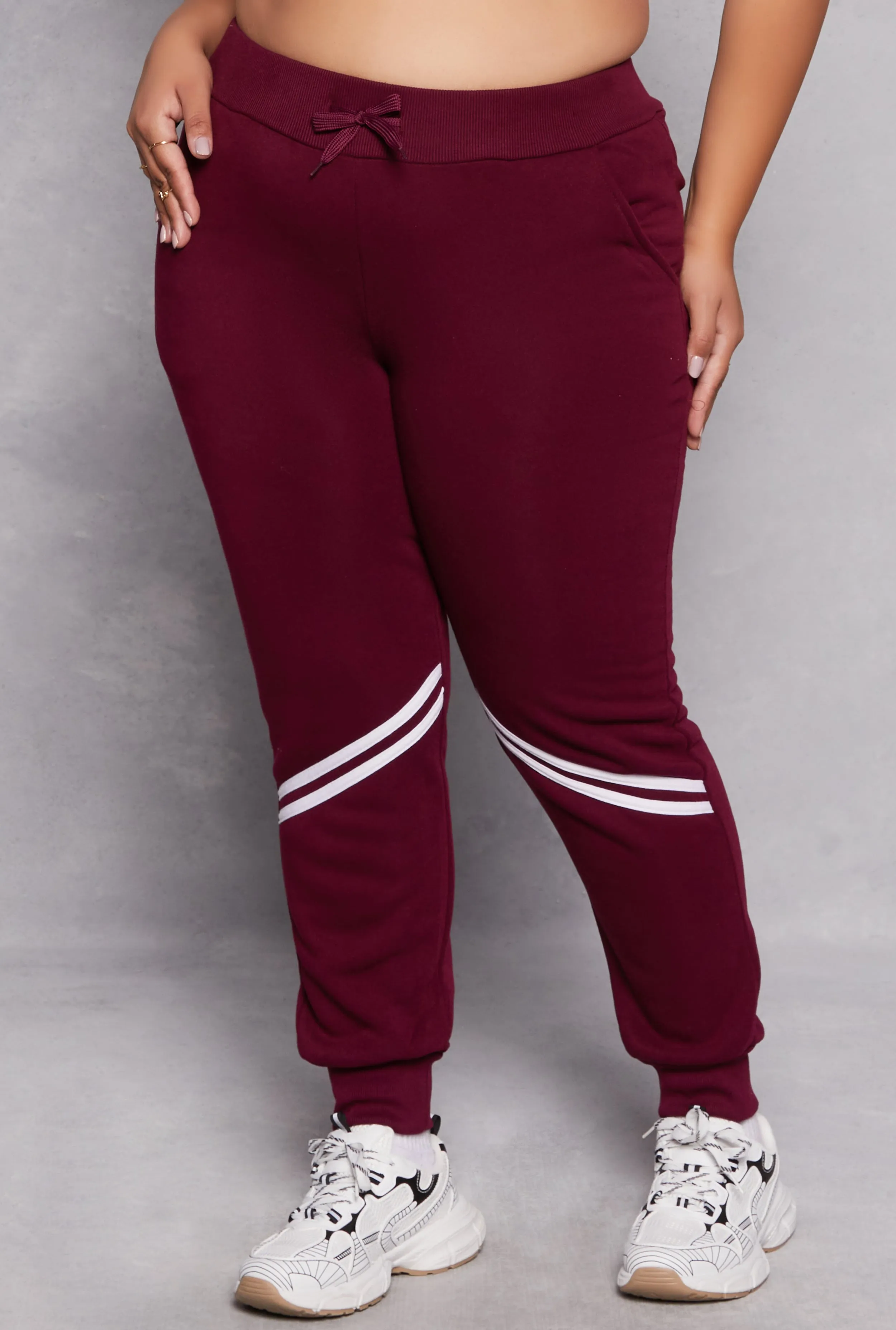 Plus Size Varsity Stripe Detail Joggers sold by Rainbow product image thumbnail 2