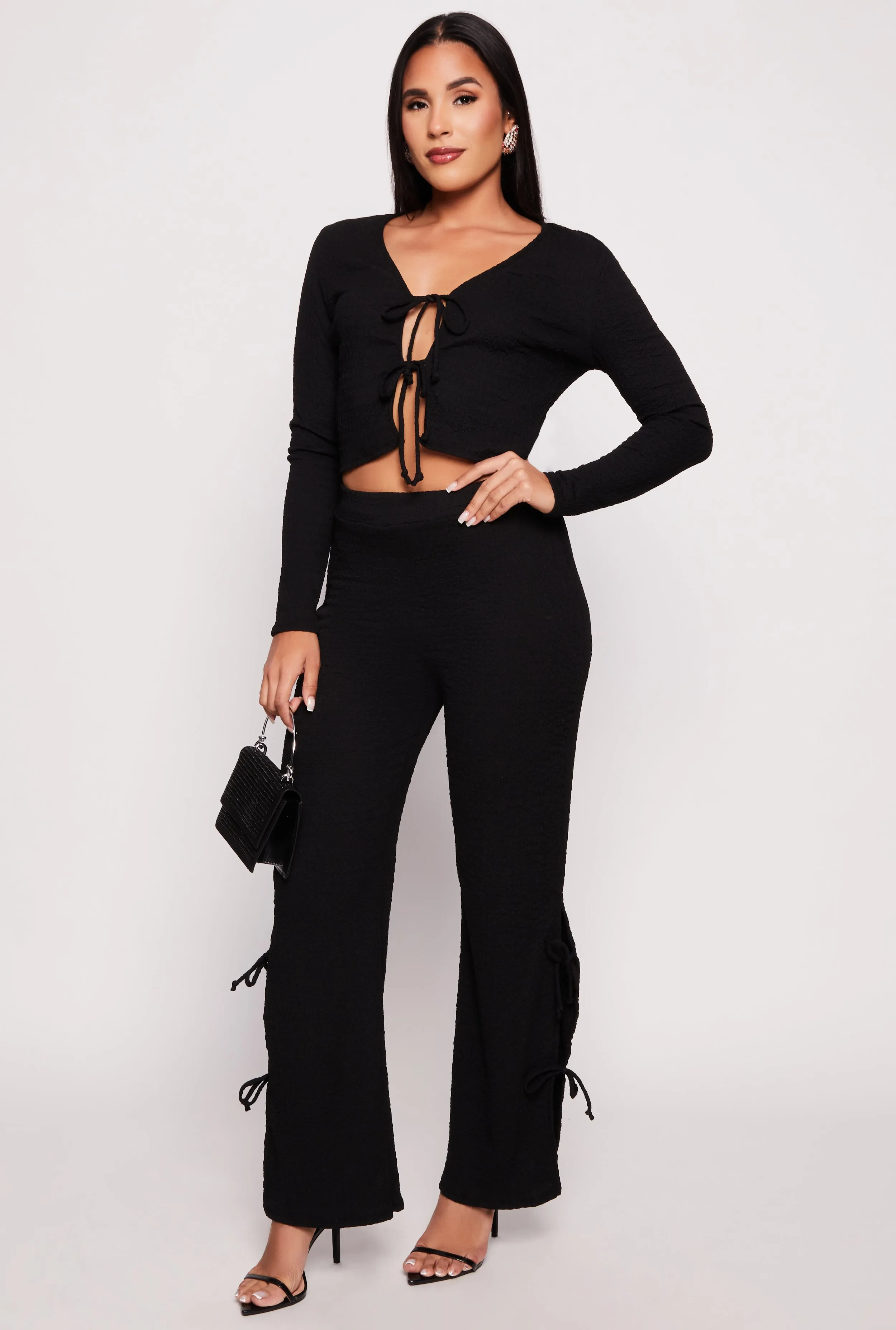 Double Tie Front Crop Top sold by Rainbow product image thumbnail 2