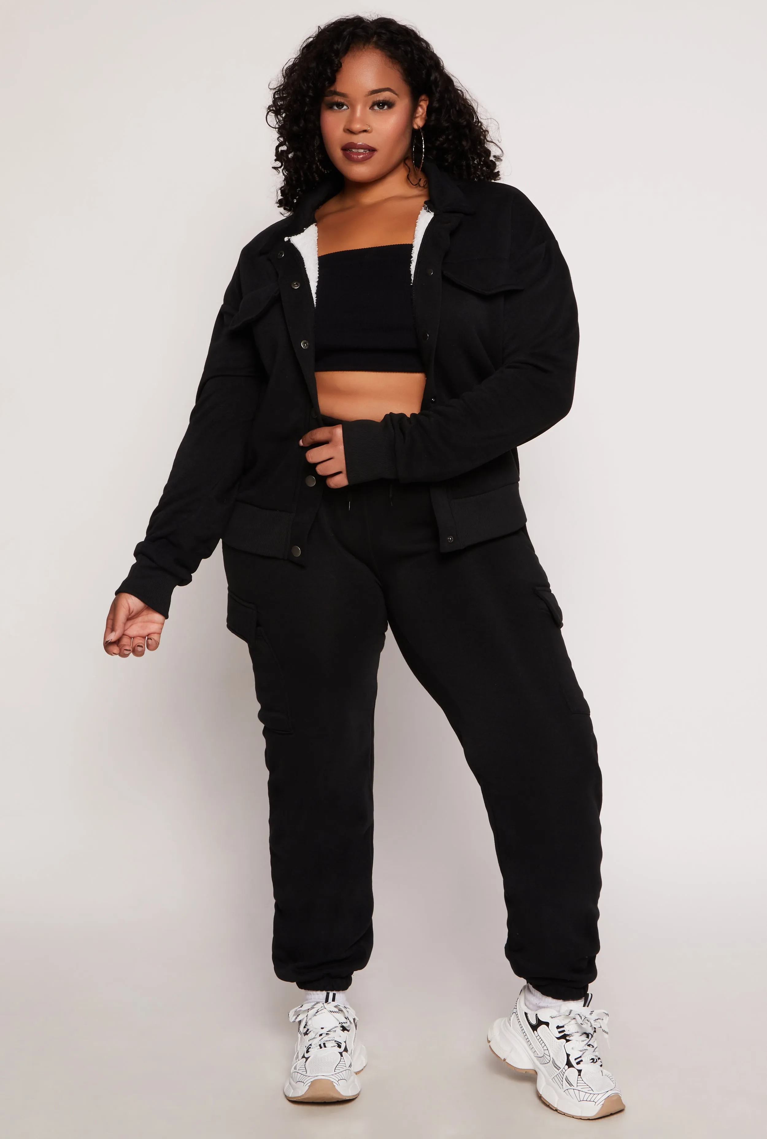 Plus Size Snap Button Front Shacket sold by Rainbow product image thumbnail 2