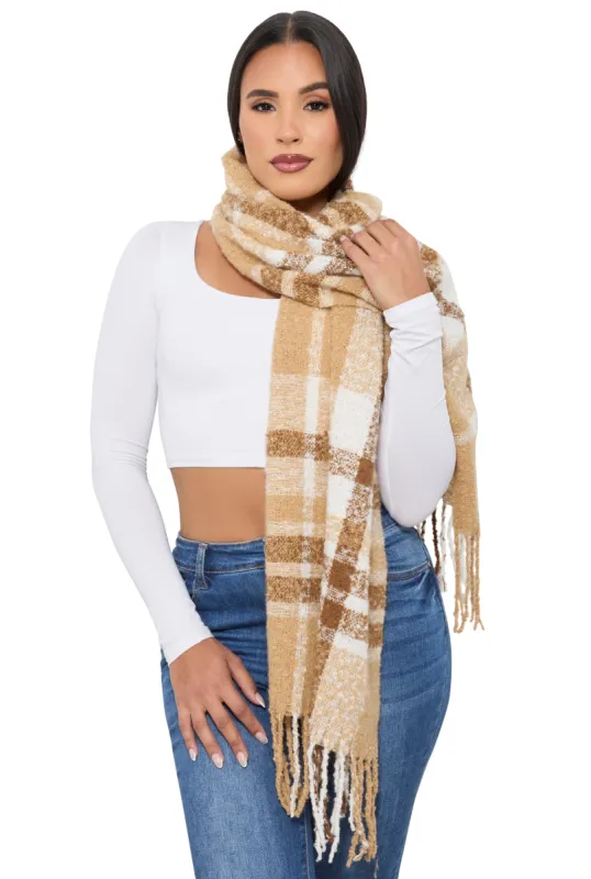 Boucle Plaid Scarf sold by Rainbow